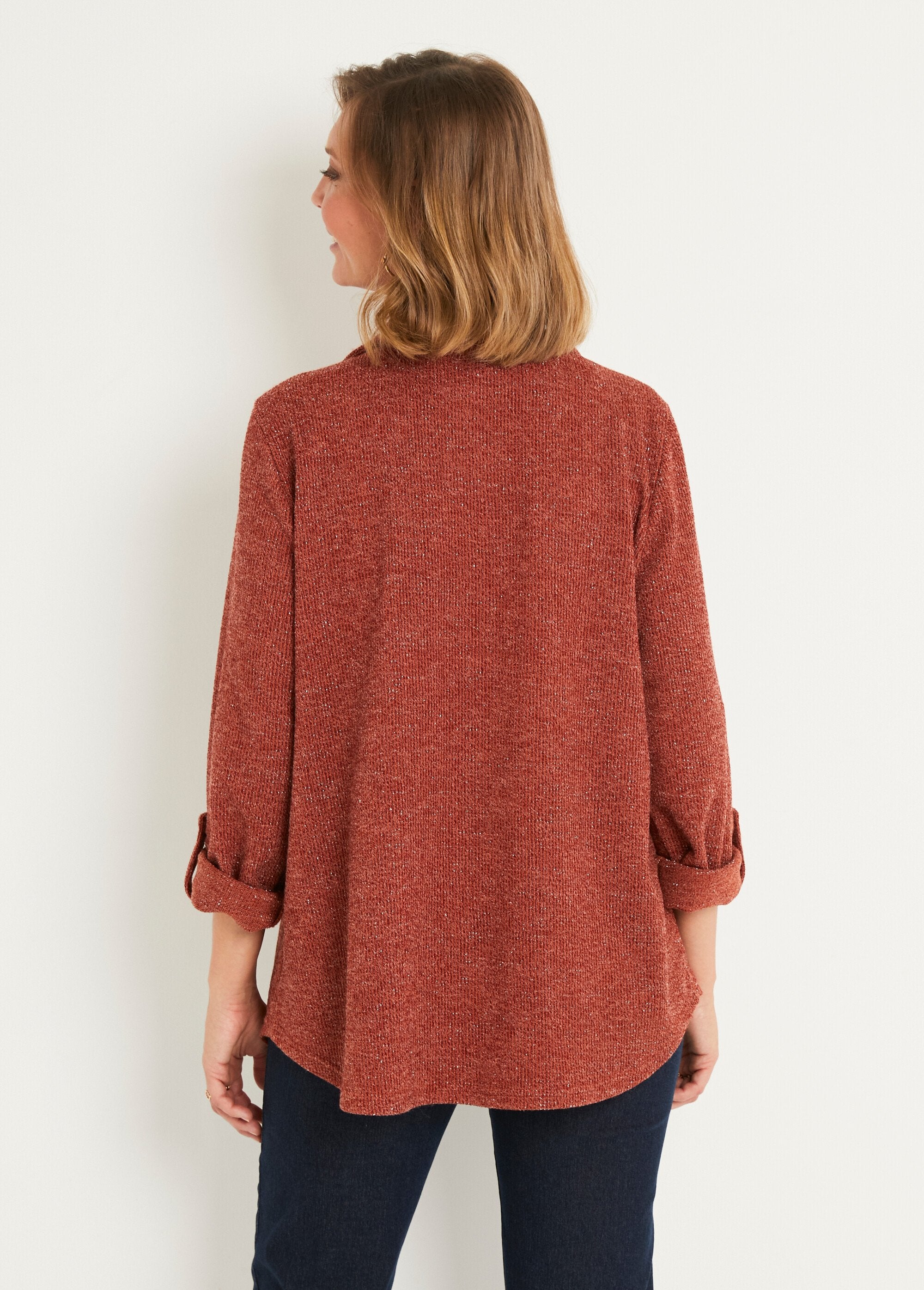 Camicia_da_camera_abbottonata_in_maglia_a_costine_Marron_DO1_slim