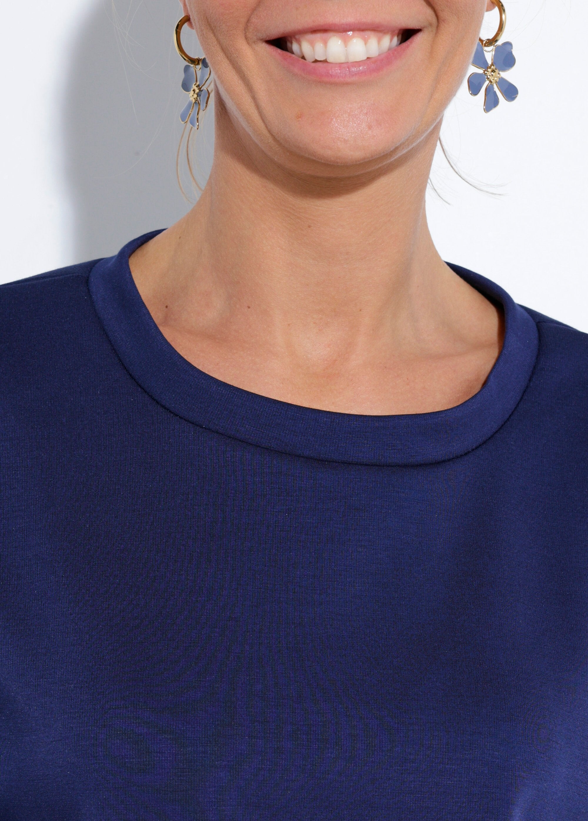 Felpa_comfort_fit_con_maniche_a_3/4_Marine_DE1_slim