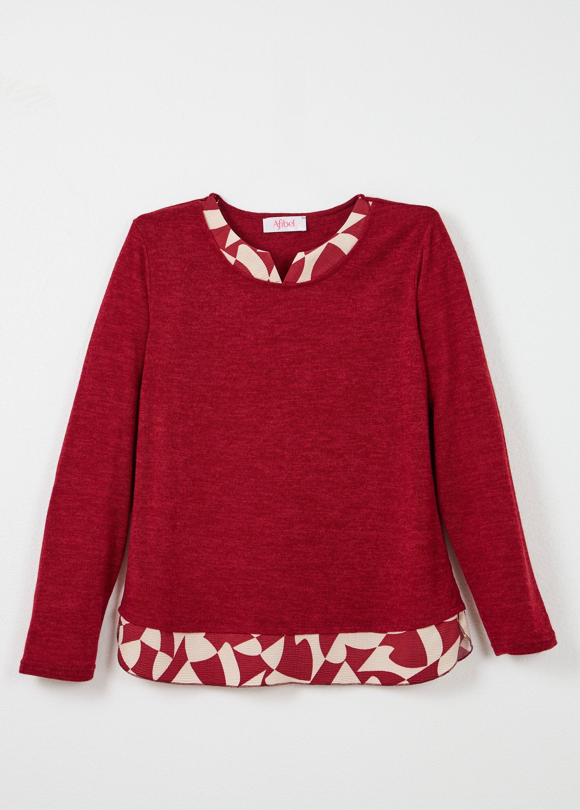 Calda_T-shirt_a_maniche_lunghe_effetto_2_in_1_Bordeaux_AP1_slim