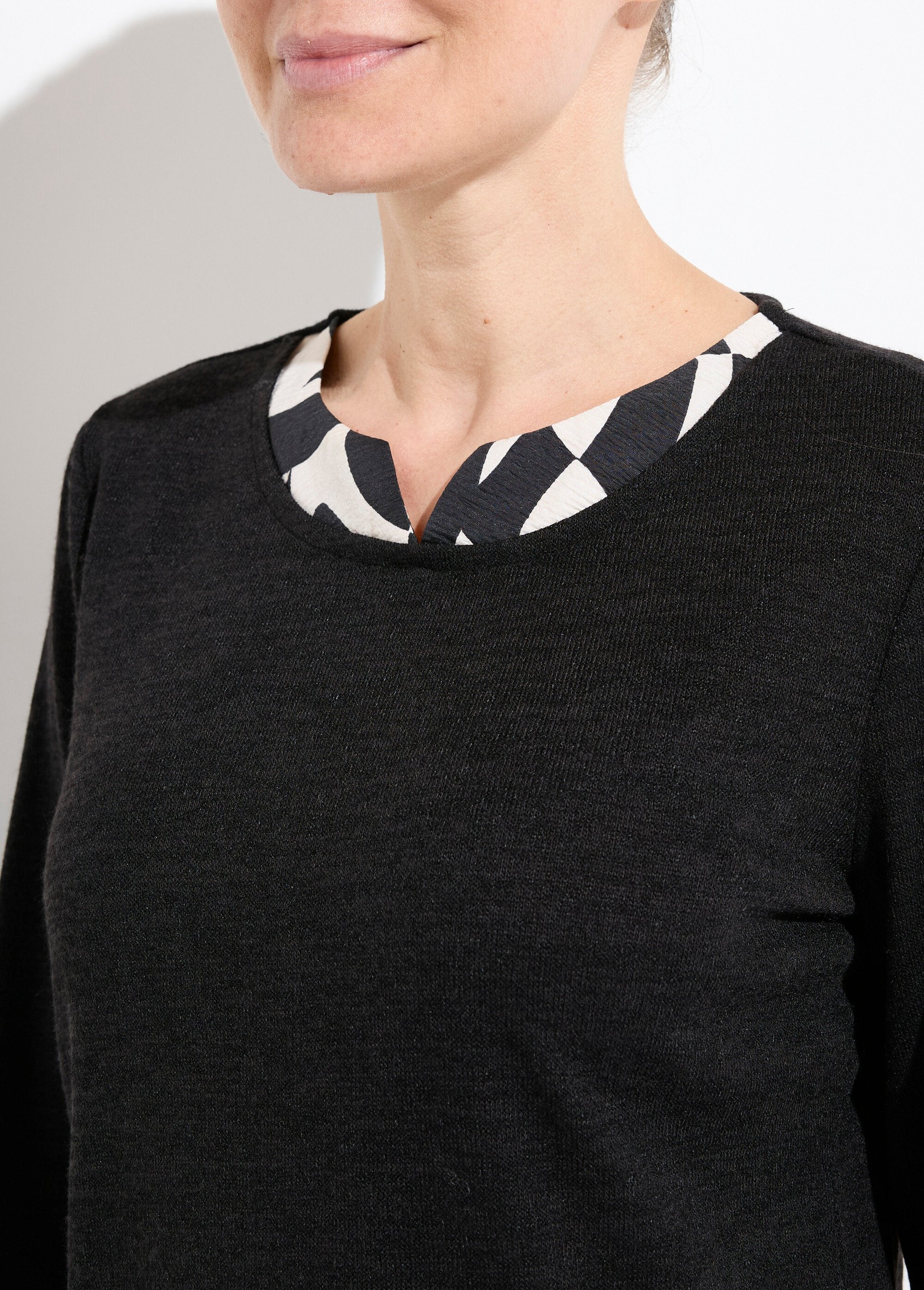 Calda_T-shirt_a_maniche_lunghe_effetto_2_in_1_Noir_DE1_slim