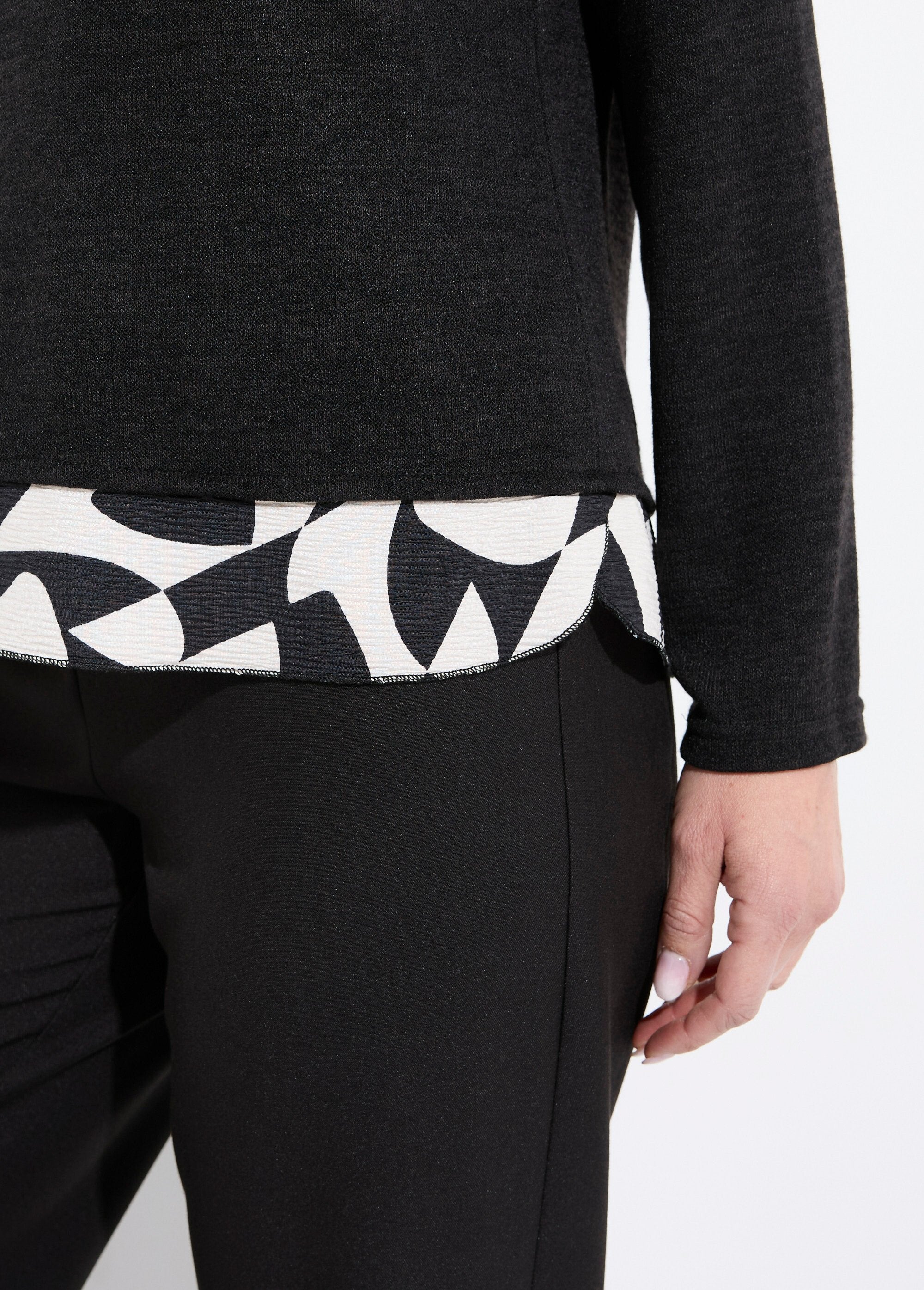 Calda_T-shirt_a_maniche_lunghe_effetto_2_in_1_Noir_DE2_slim