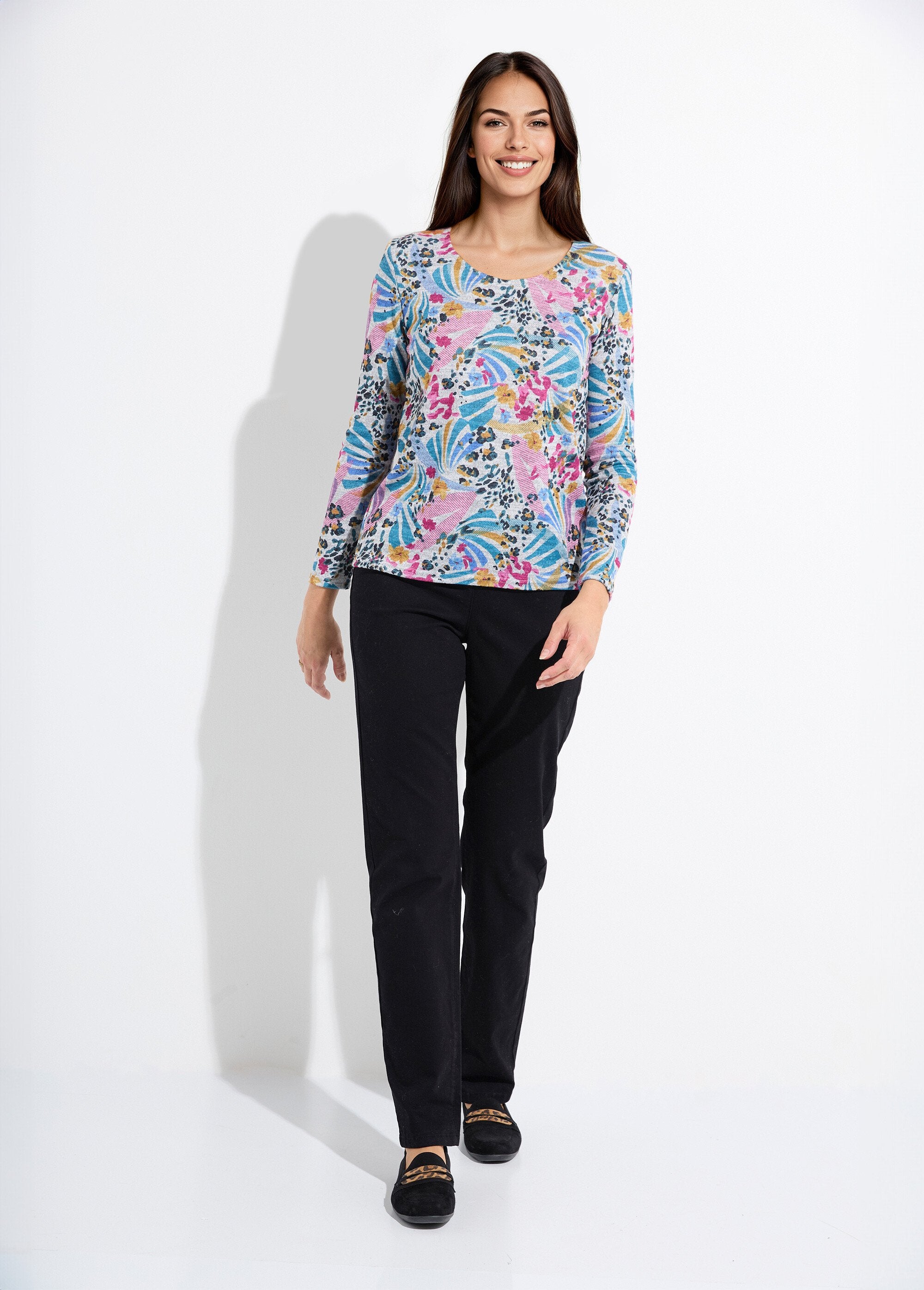 T-shirt_con_stampa_calda,_scollo_rotondo,_maniche_lunghe_Gris_et_rose_SF1_slim