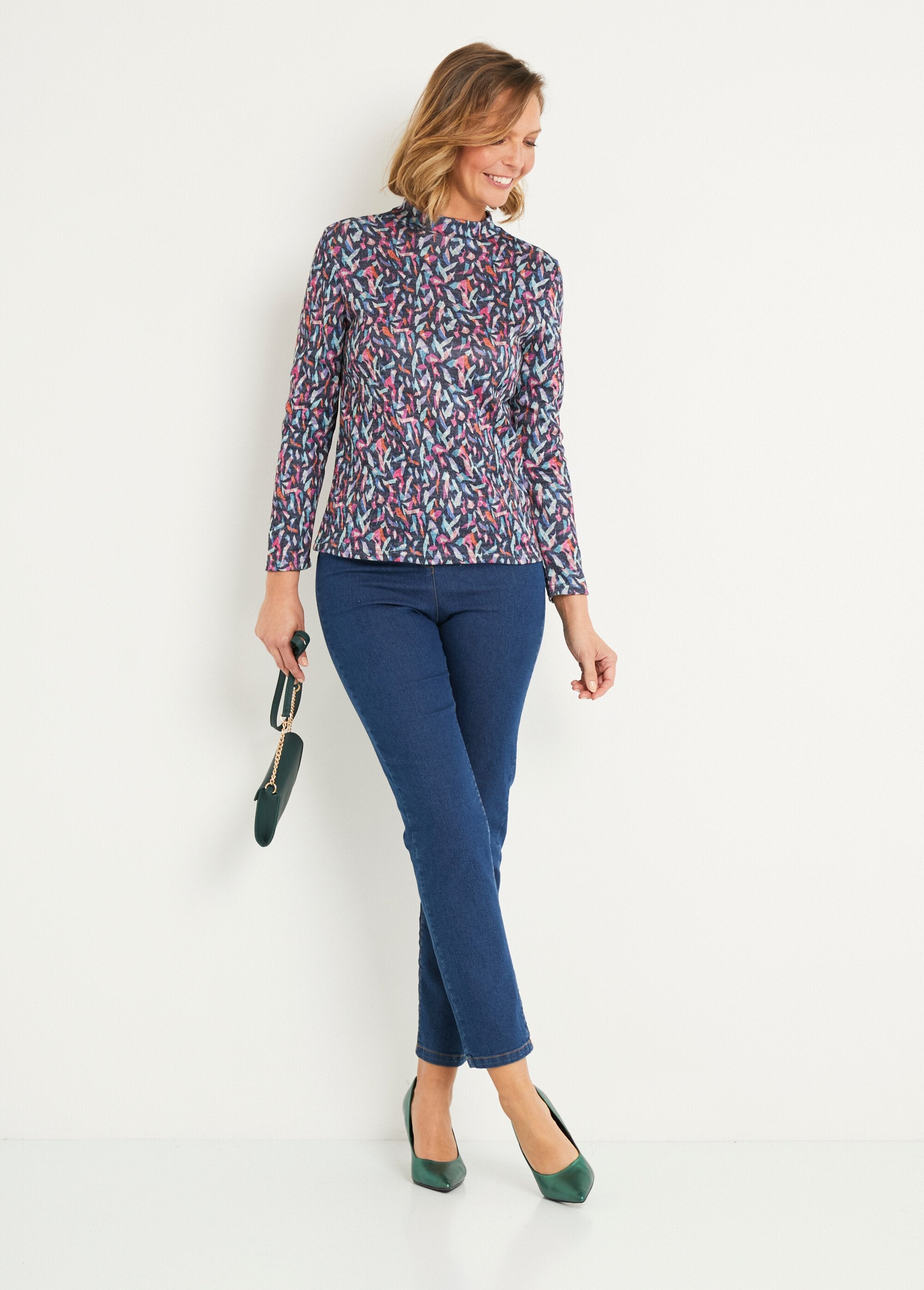 Calda_T-shirt_grafica_a_collo_alto_Rose_et_bleu_SF1_slim