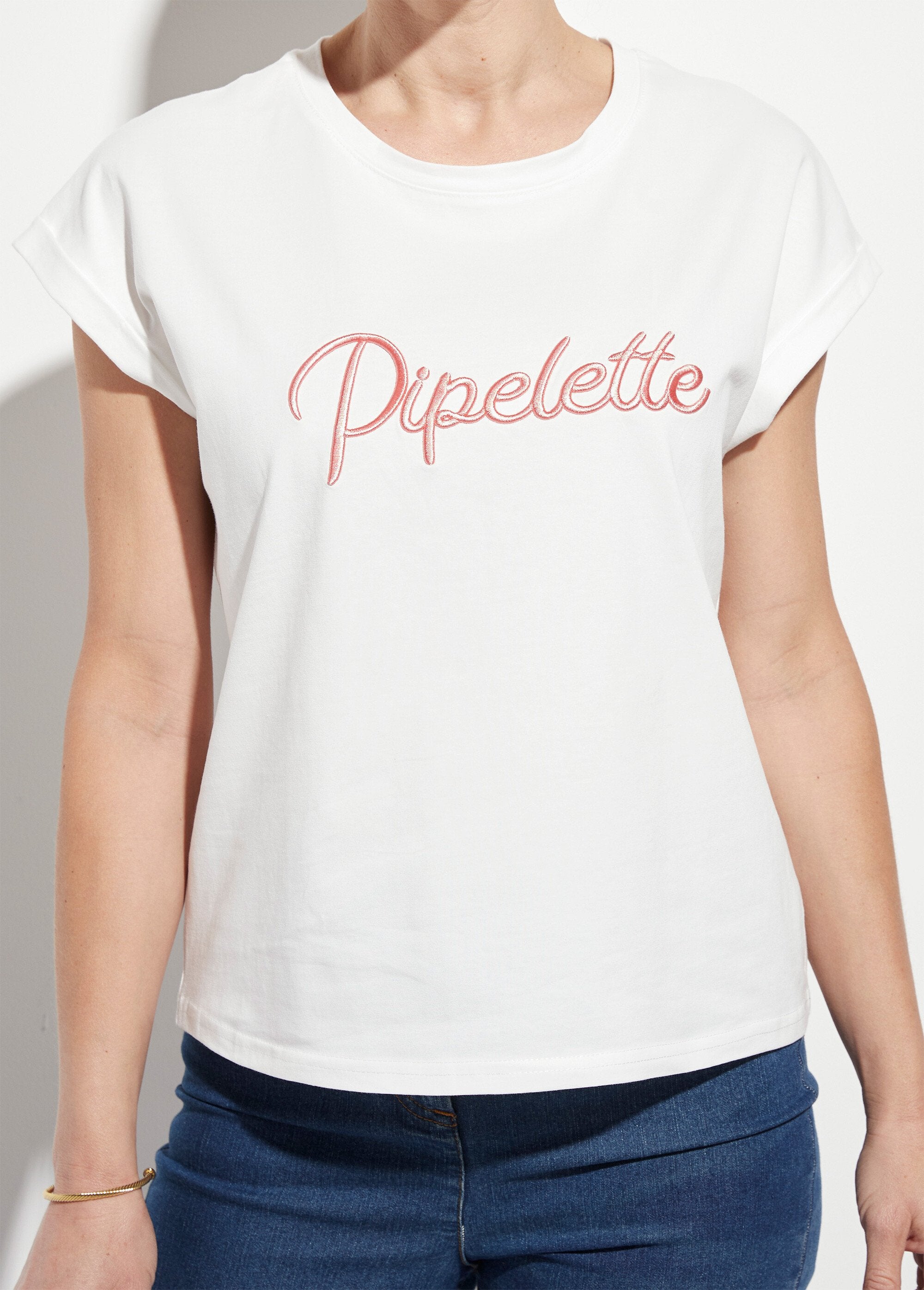 T-shirt_con_scollo_rotondo_e_messaggio_Pipelette_Blanc_DE1_slim