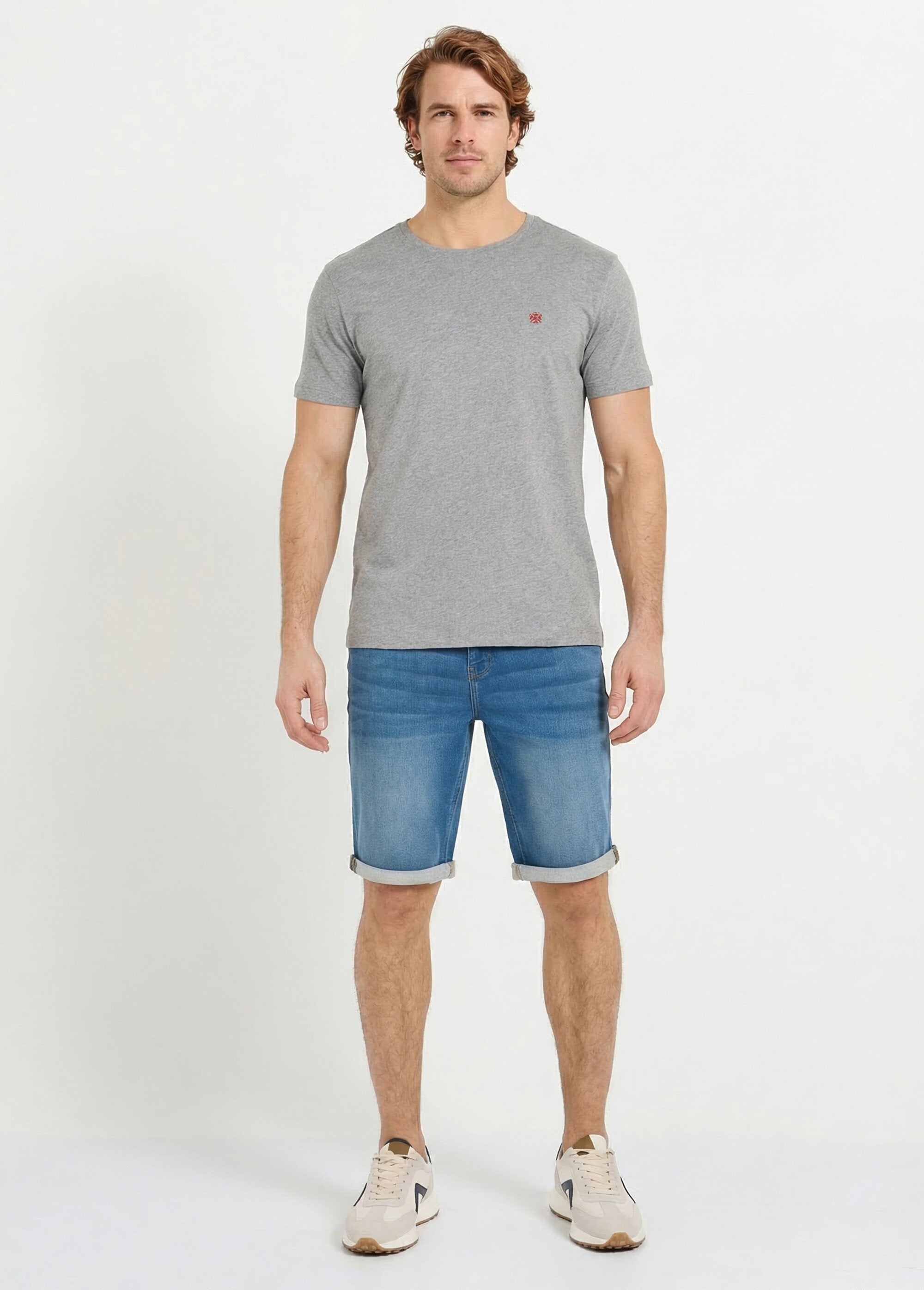 T-shirt_girocollo_ricamata_a_maniche_corte_Gris_chine_SF1_slim