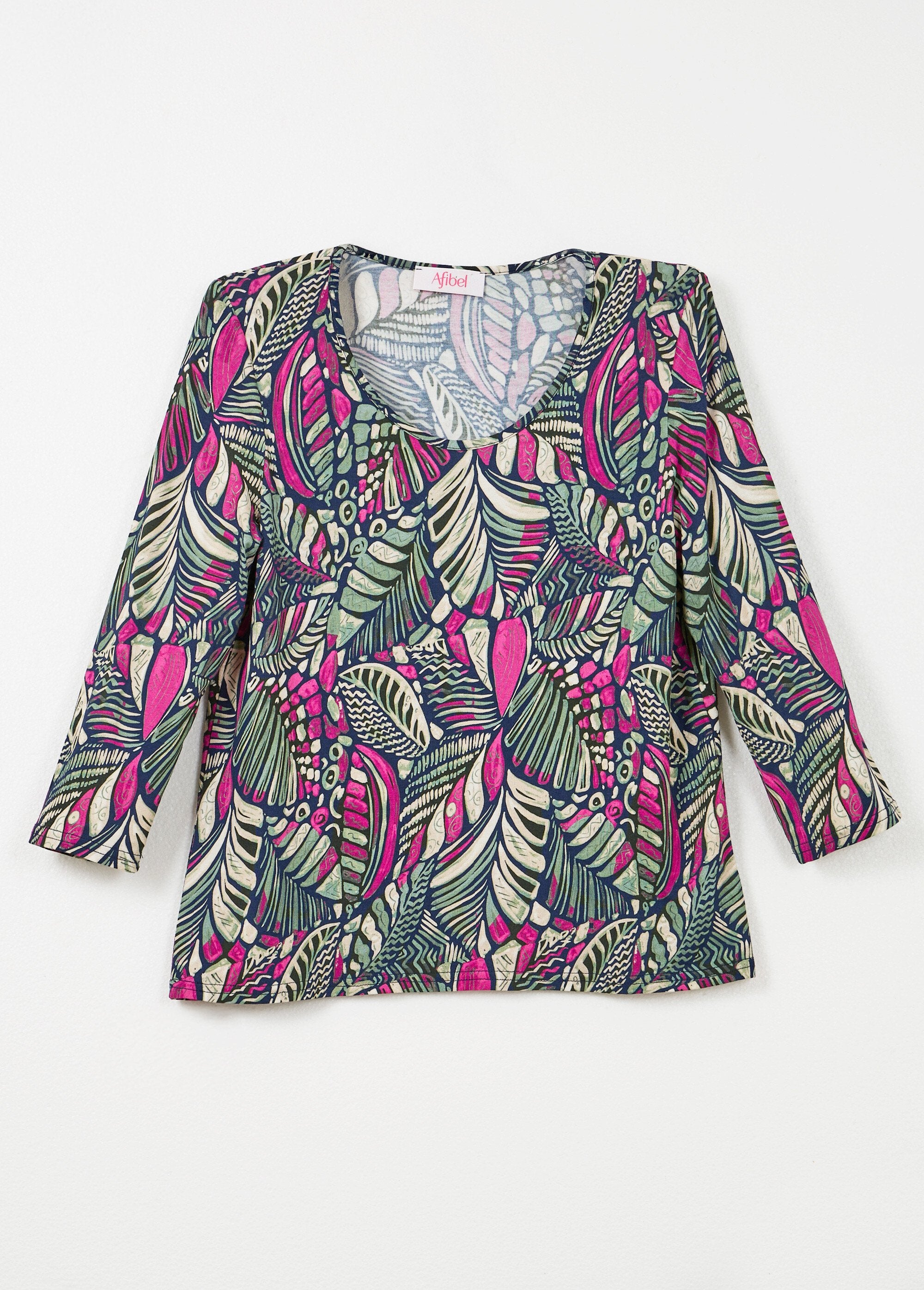 T-shirt_con_stampa_patchwork_e_scollo_rotondo_Rose_et_vert_AP1_slim