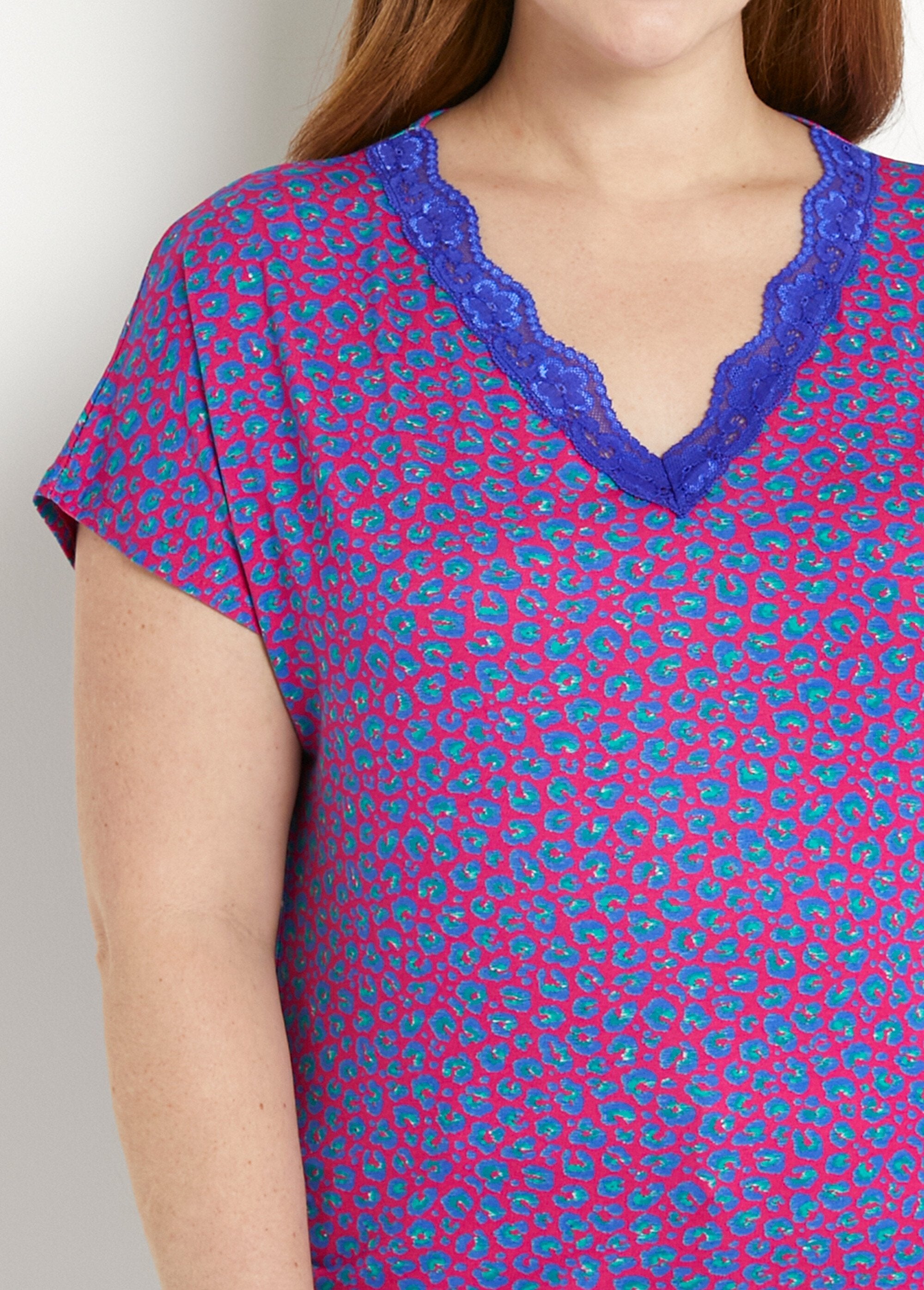 T-shirt_corta_in_pizzo_elasticizzato_Fond_fuchsia_DE1_curvy