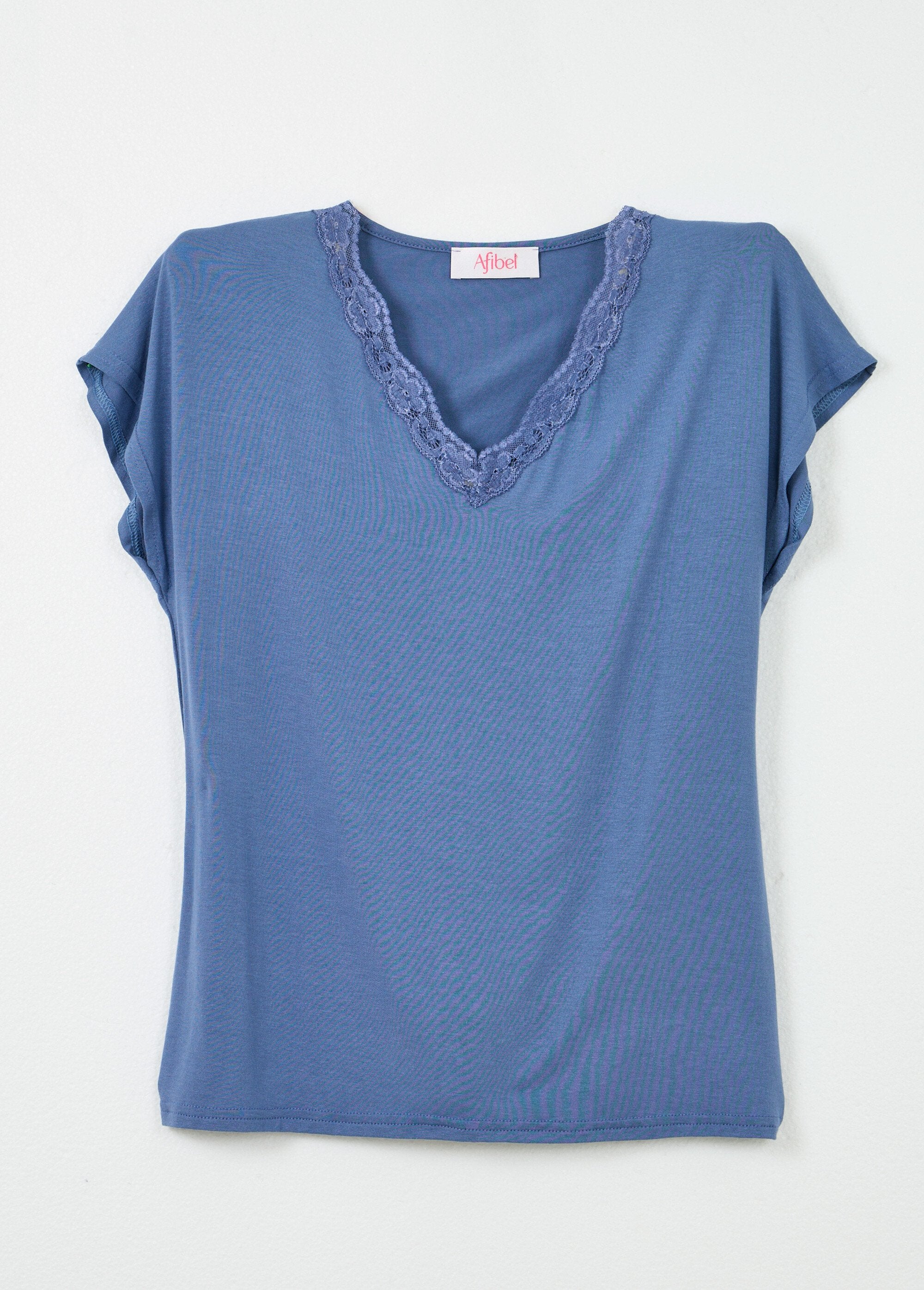 T-shirt_corta_in_pizzo_elasticizzato_Bleu_orage_AP1_slim