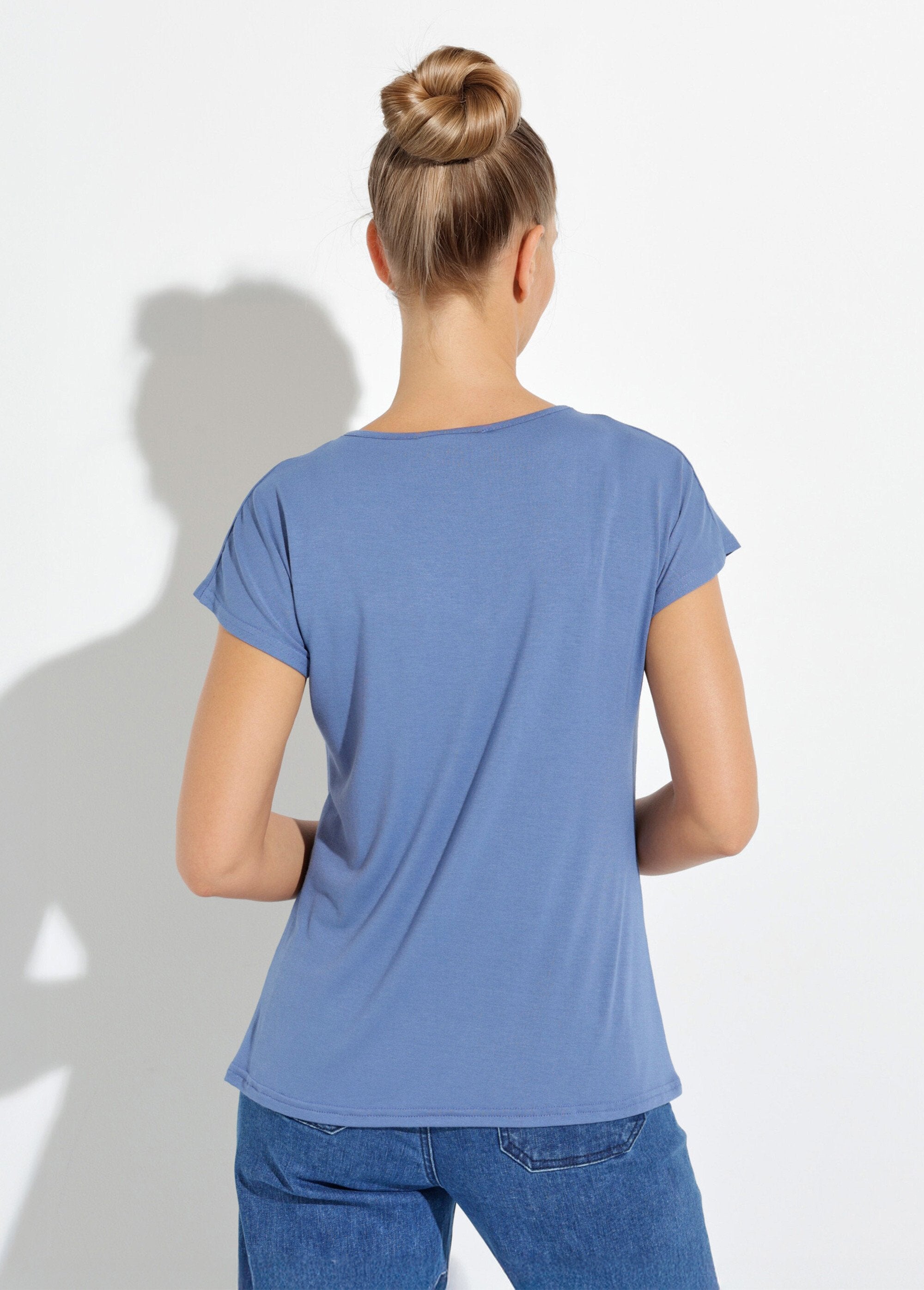 T-shirt_corta_in_pizzo_elasticizzato_Bleu_orage_DO1_slim
