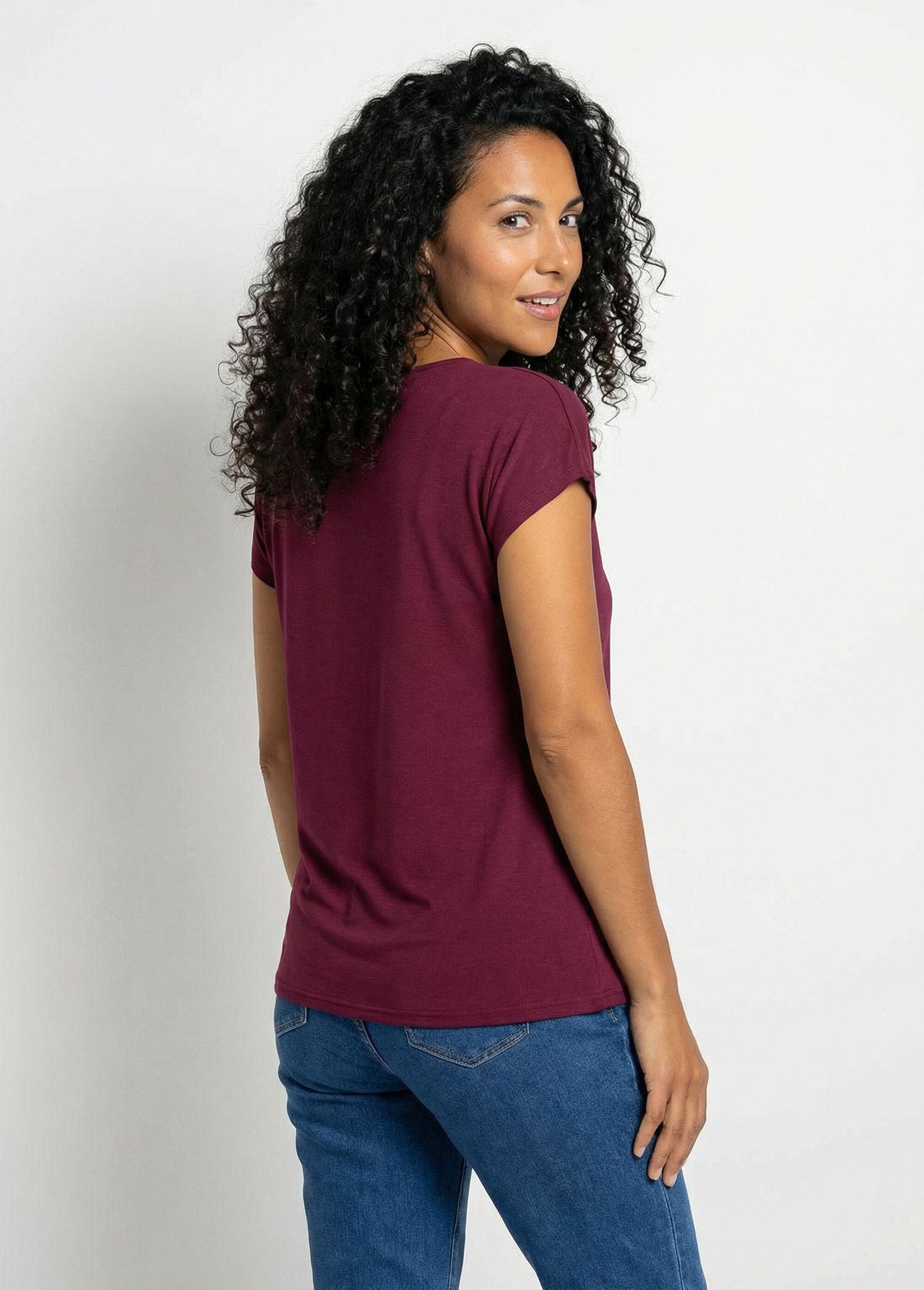 T-shirt_corta_in_pizzo_elasticizzato_Prune_DO1_slim