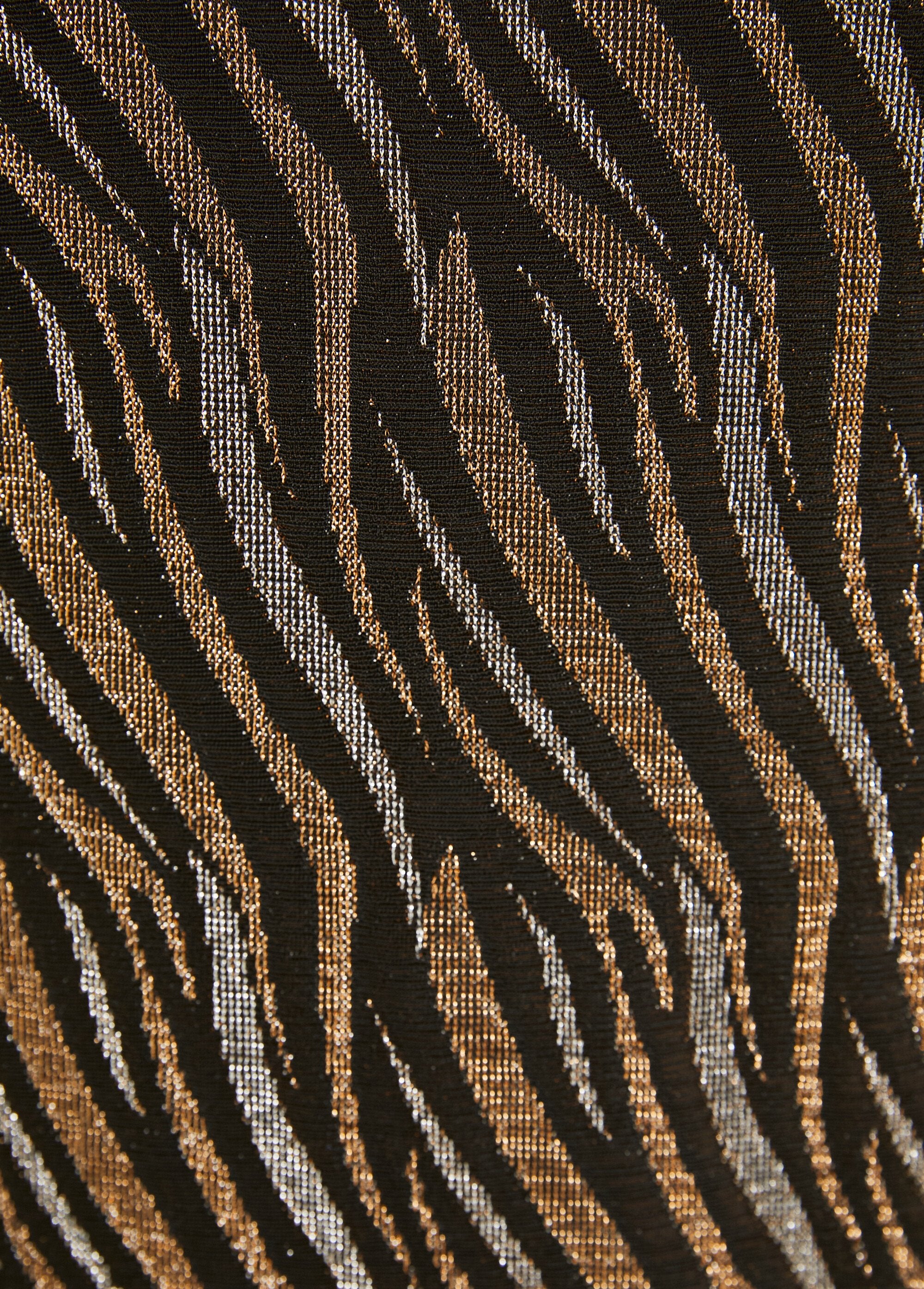 T-shirt_cropped_in_pizzo_jacquard_lucido_Noir_et_cuivre_DE4_slim