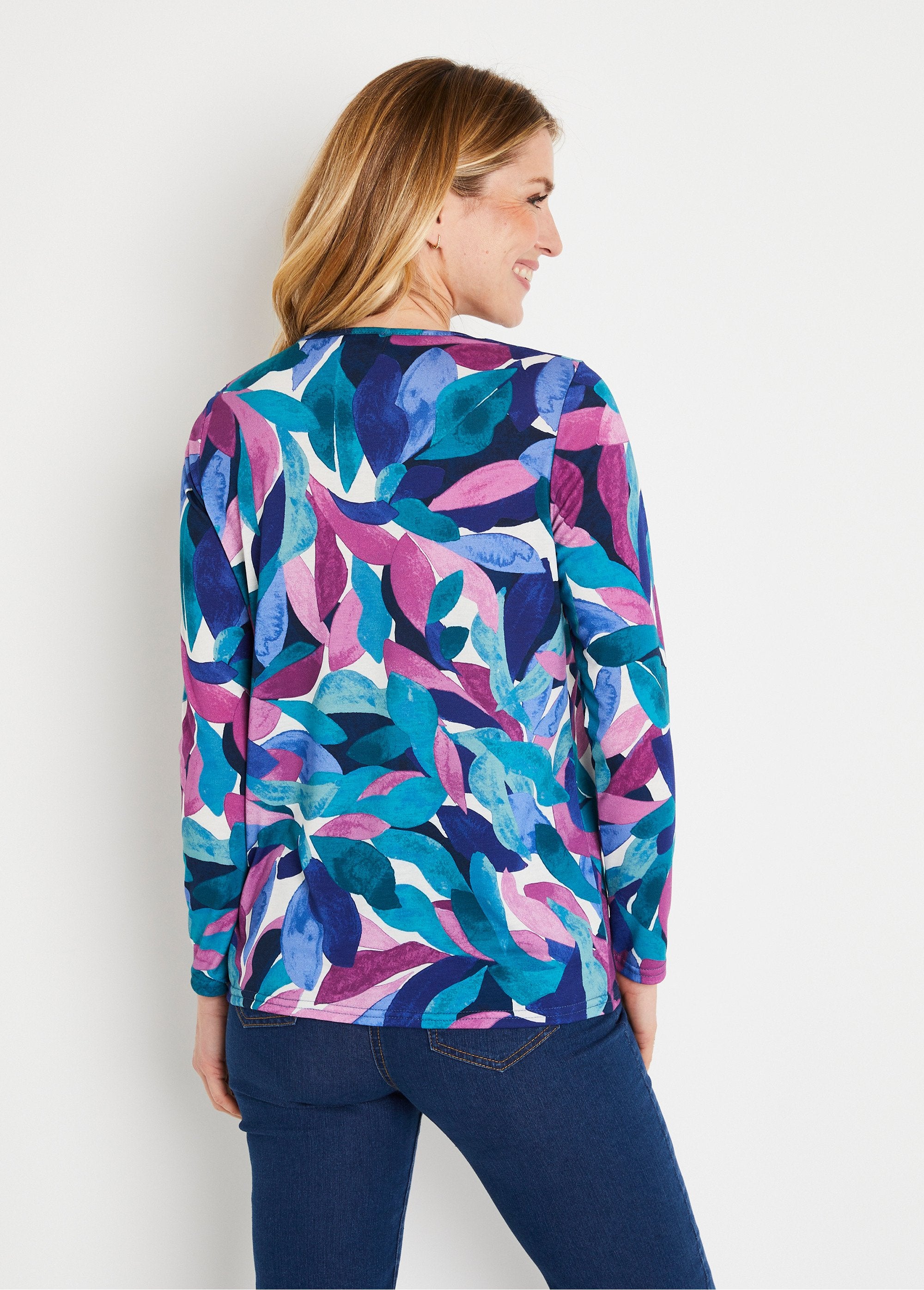 T-shirt_corta_con_stampa_floreale_e_scollo_rotondo_Bleu_et_rose_DO1_slim