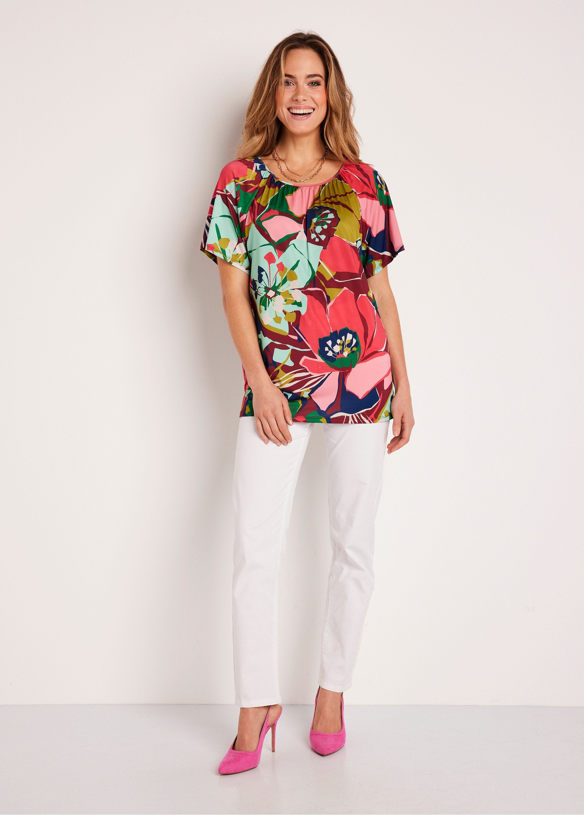 Maglietta_lunga,_ampia,_a_tinta_unita_o_a_fiori_Rosa_e_verde_SF1_slim