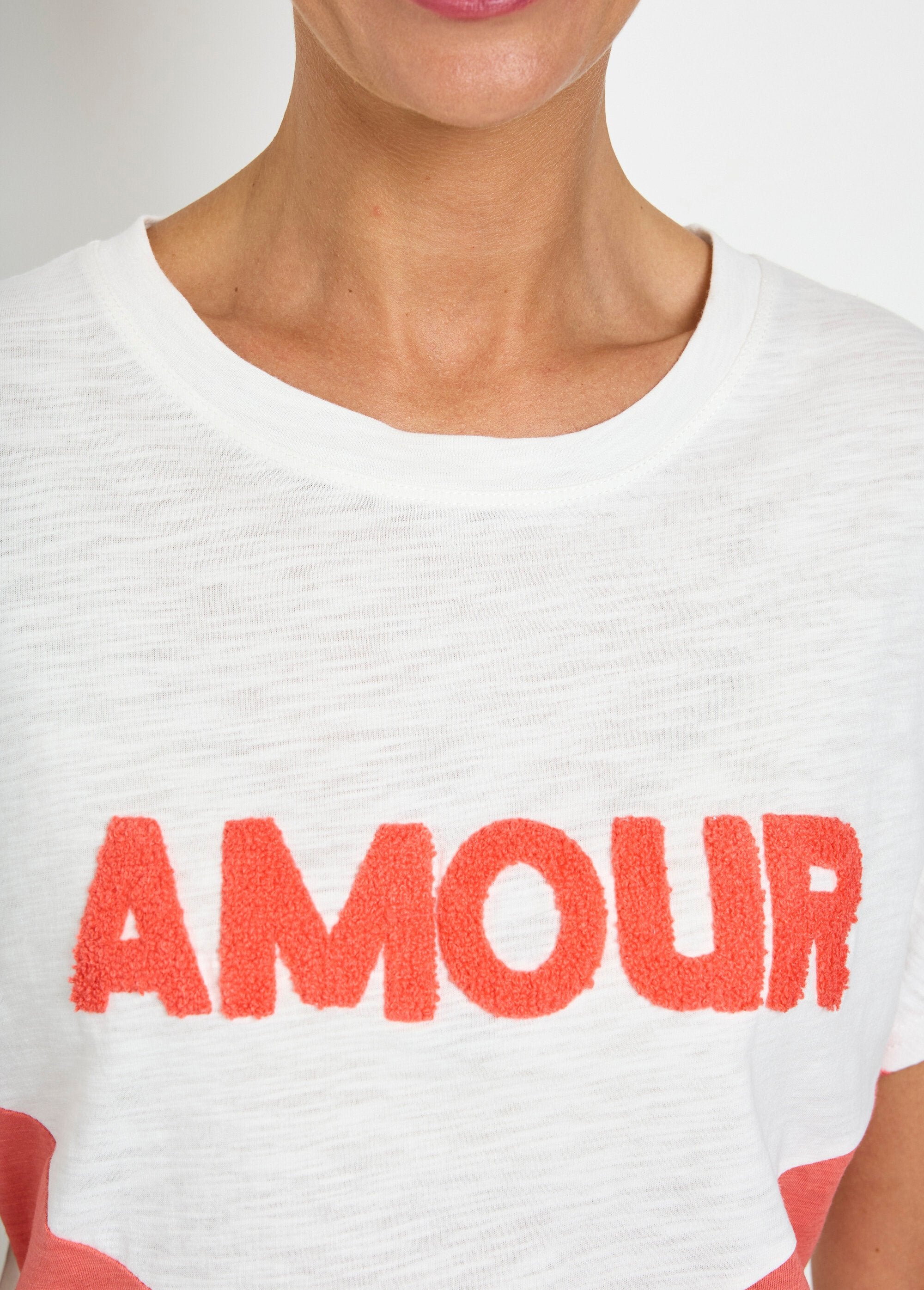 T-shirt_bicolore_in_maglia_fiammata_con_messaggio_Corail_et_blanc_DE1_slim