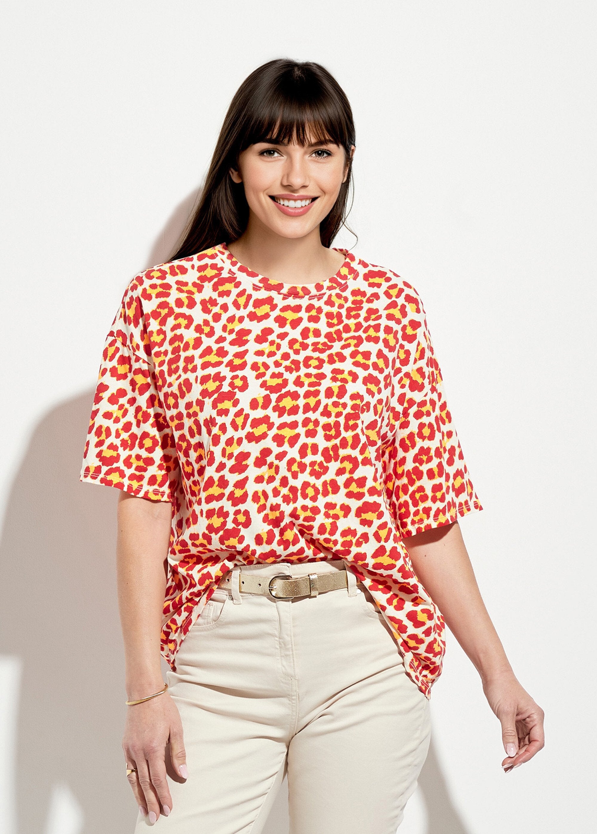 T-shirt_leopardata_a_maniche_corte_Rouge_et_orange_FA1_slim