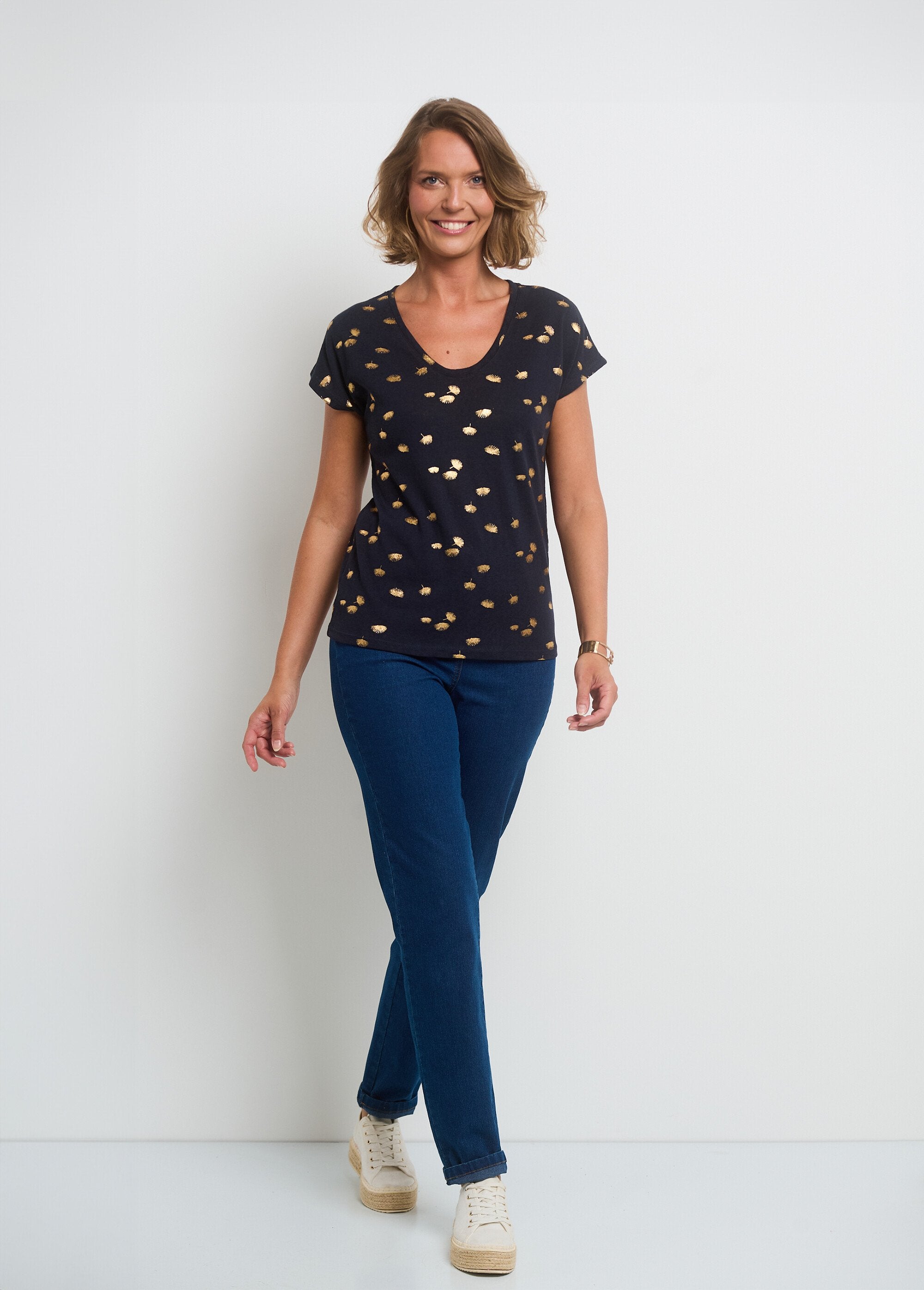 T-shirt_a_maniche_corte_color_oro_Marine_SF1_slim