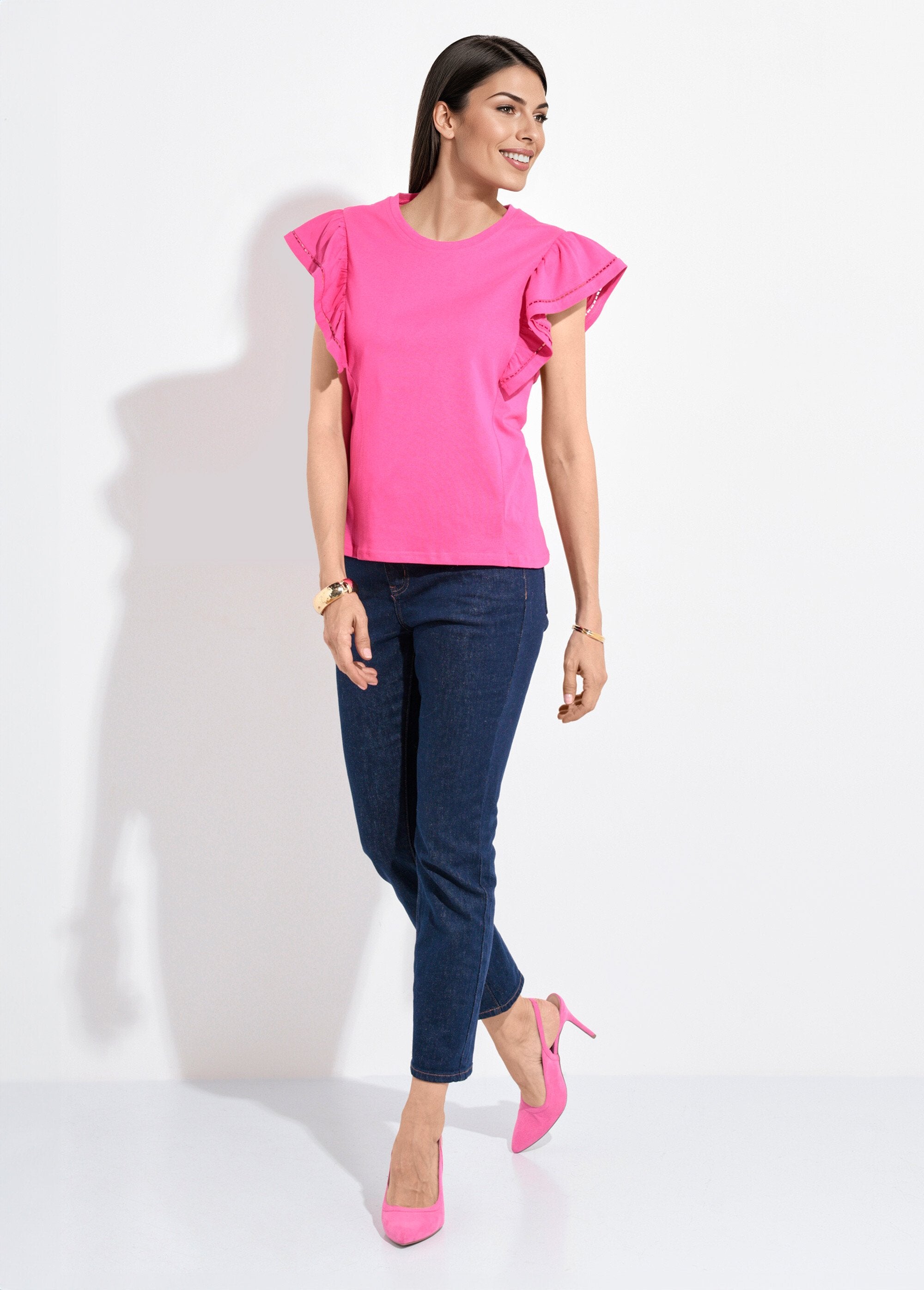 T-shirt_traforata_a_maniche_corte_con_ruches_Fuchsia_SF1_slim