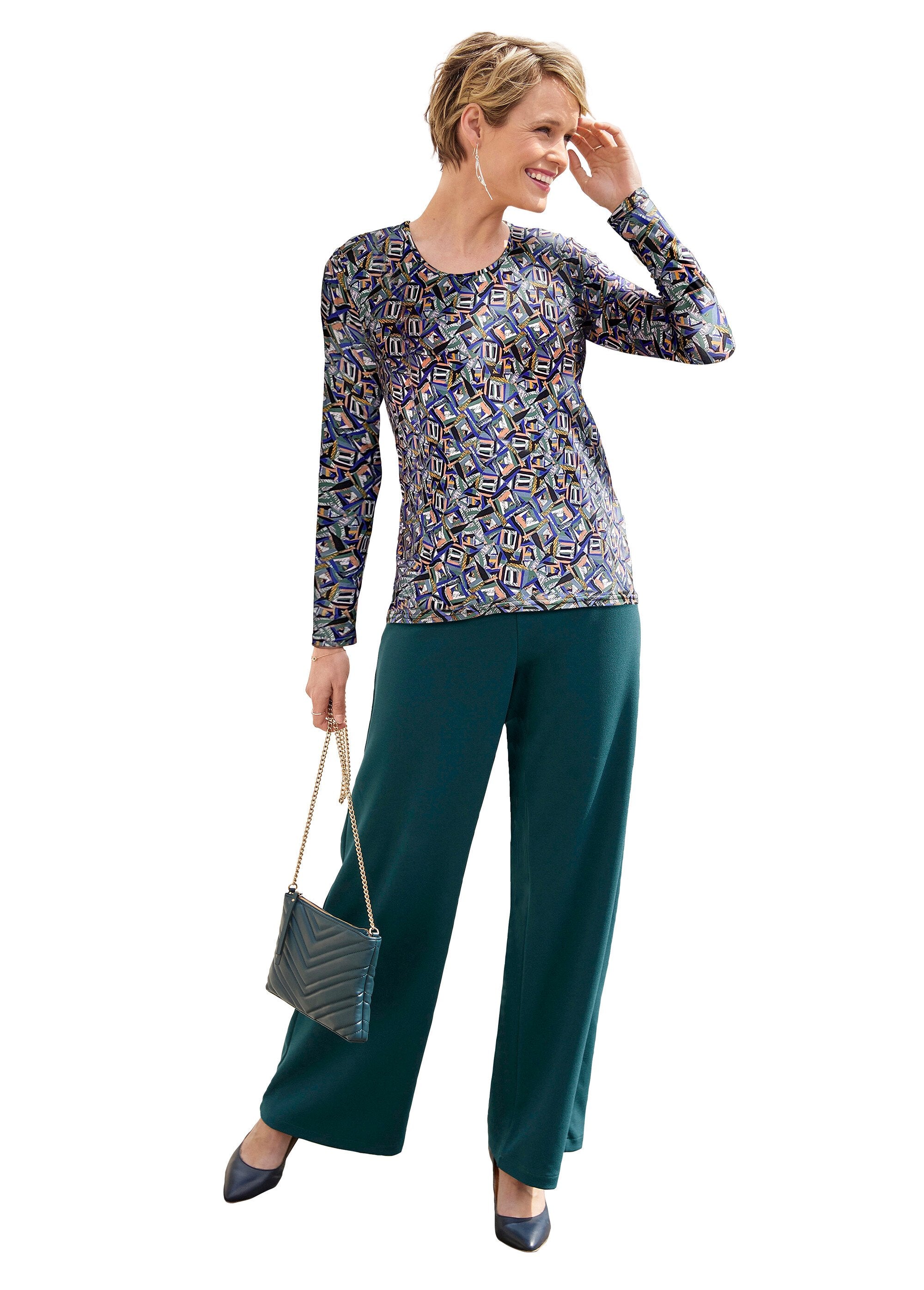 T-shirt_lunga_stampata_in_morbida_maglia_Noir_et_vert_SF1_slim