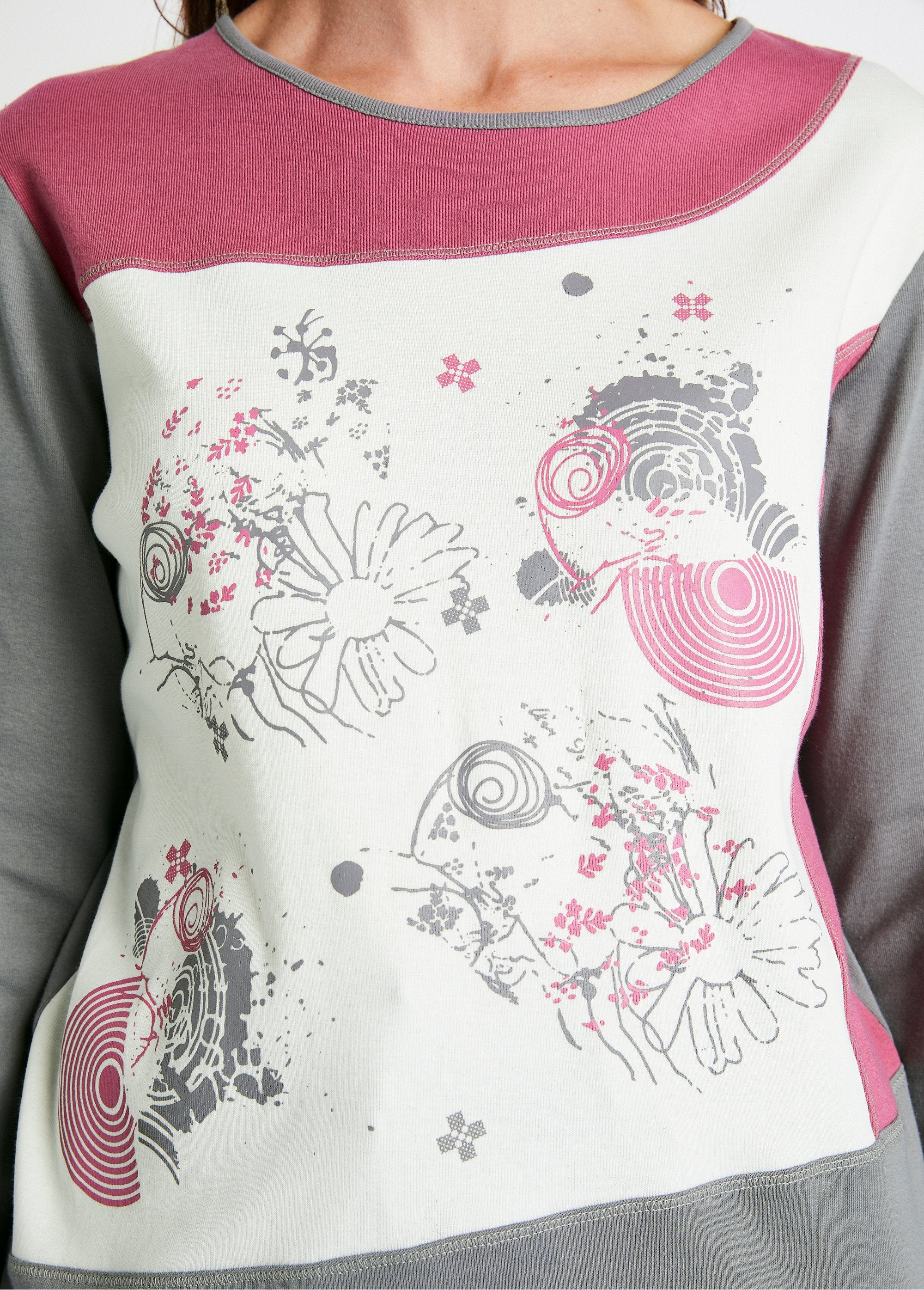 T-shirt_dritta_in_cotone_elasticizzato_a_fantasia_Ecru_e_prugna_DE2_slim