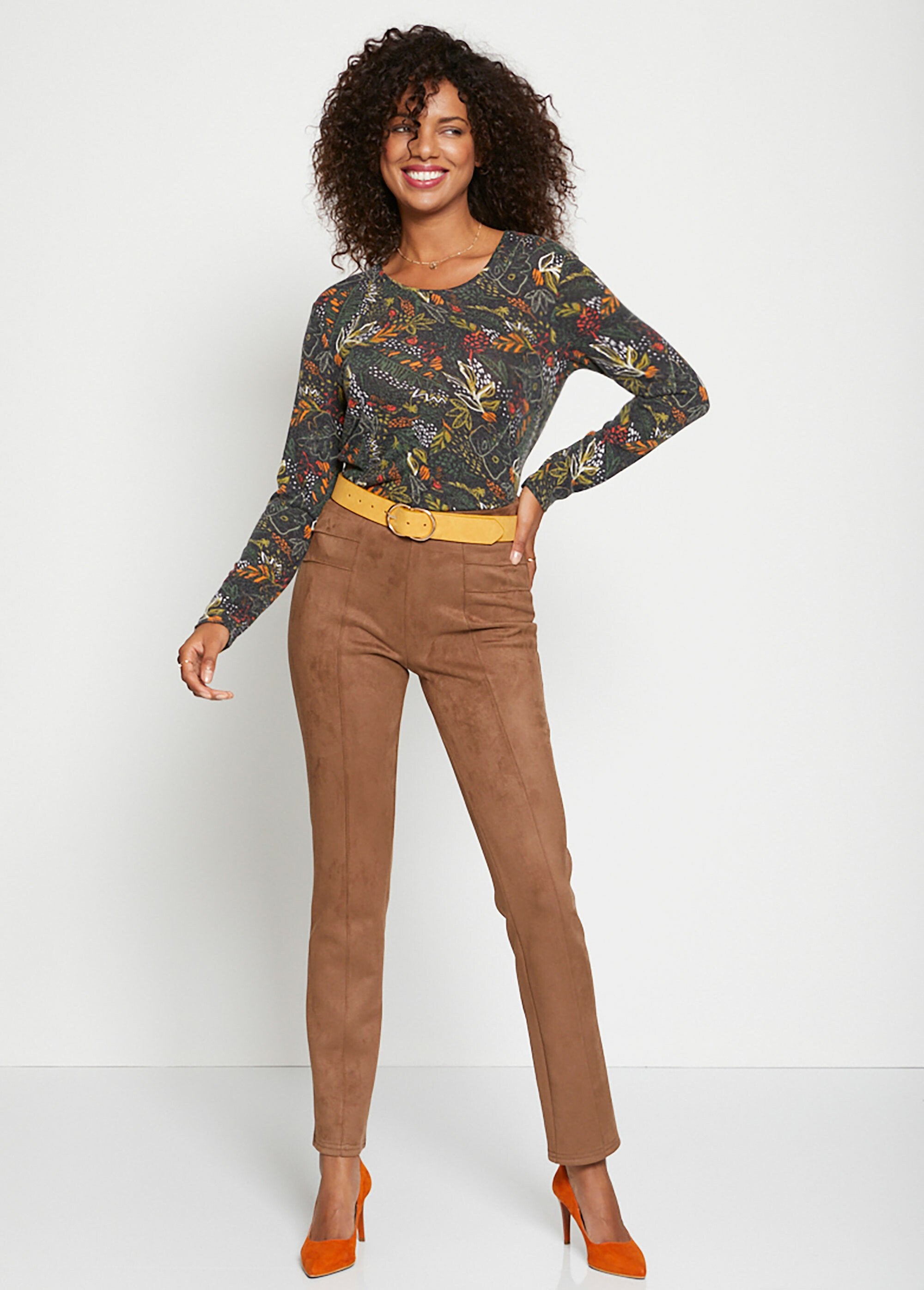 T-shirt_stampata_con_scollo_rotondo_Noir_et_orange_SF1_slim