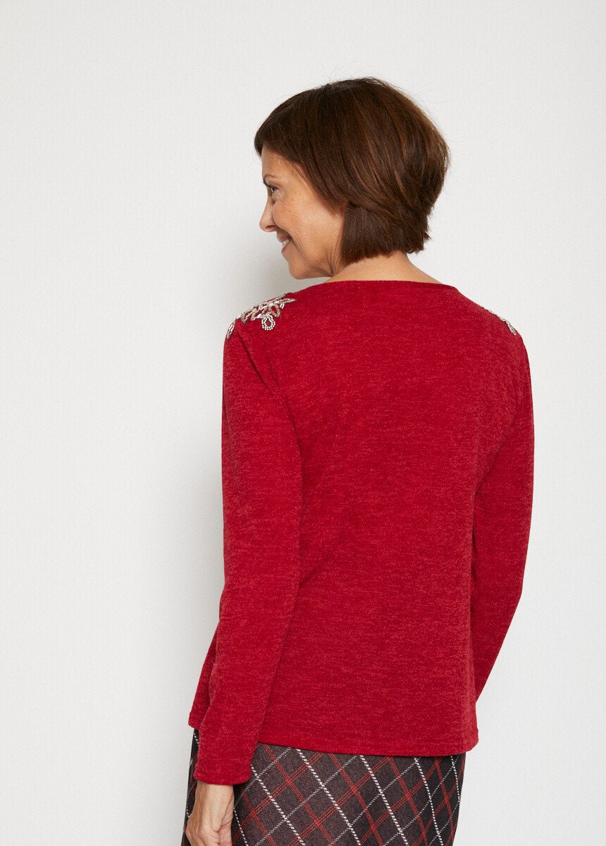 T-shirt_tinta_unita_con_dettagli_di_bigiotteria_Rouge_DO1_slim