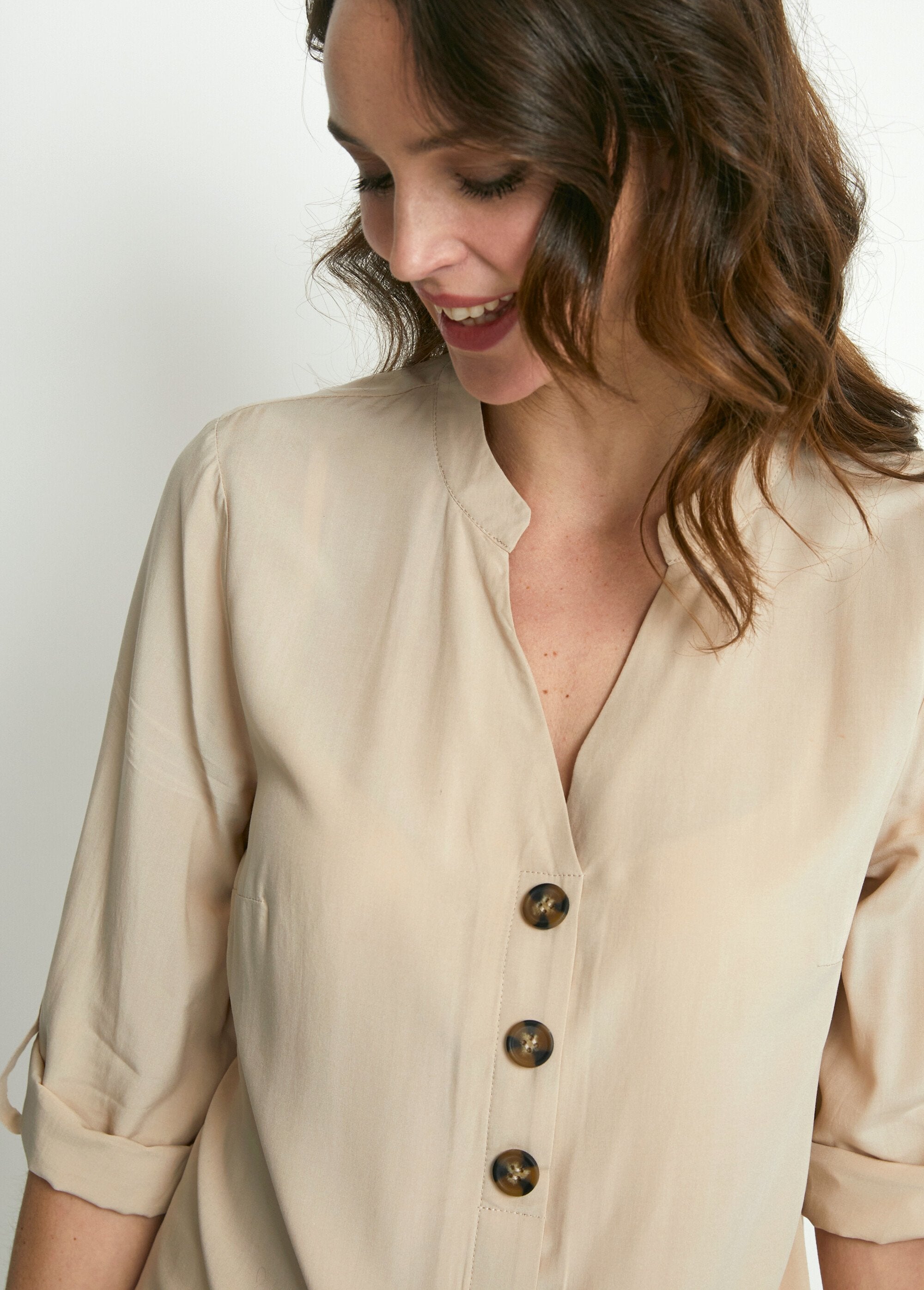 Tunica_lunga_e_aderente_con_maniche_a_3/4_Sabbia_DE1_slim