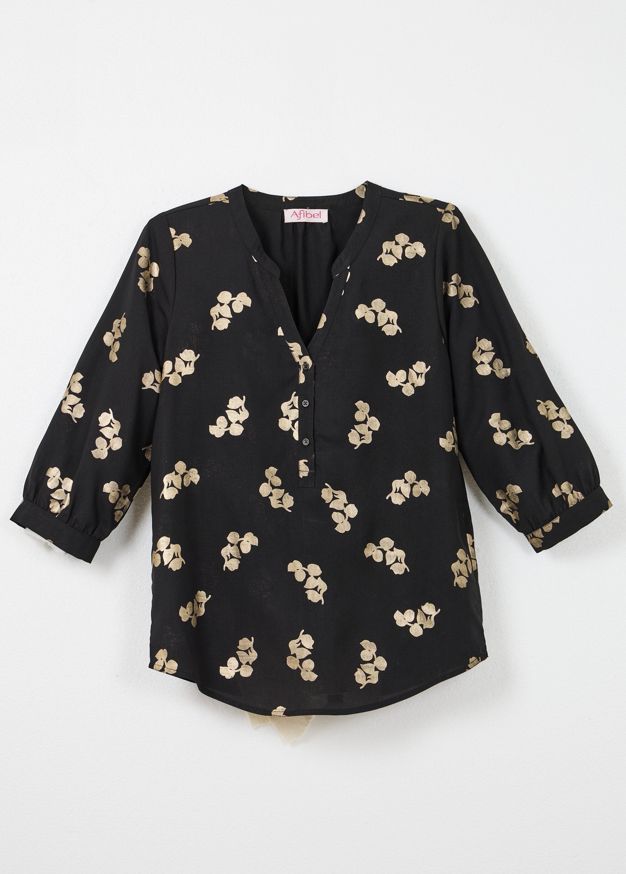 Tunica_lunga_con_maniche_a_3/4_e_bottoni_Noir_AP1_slim