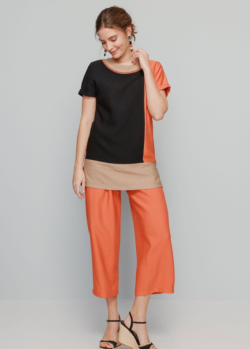 Tunica_in_tessuto_effetto_lino_Noir_et_brique_SF1_slim