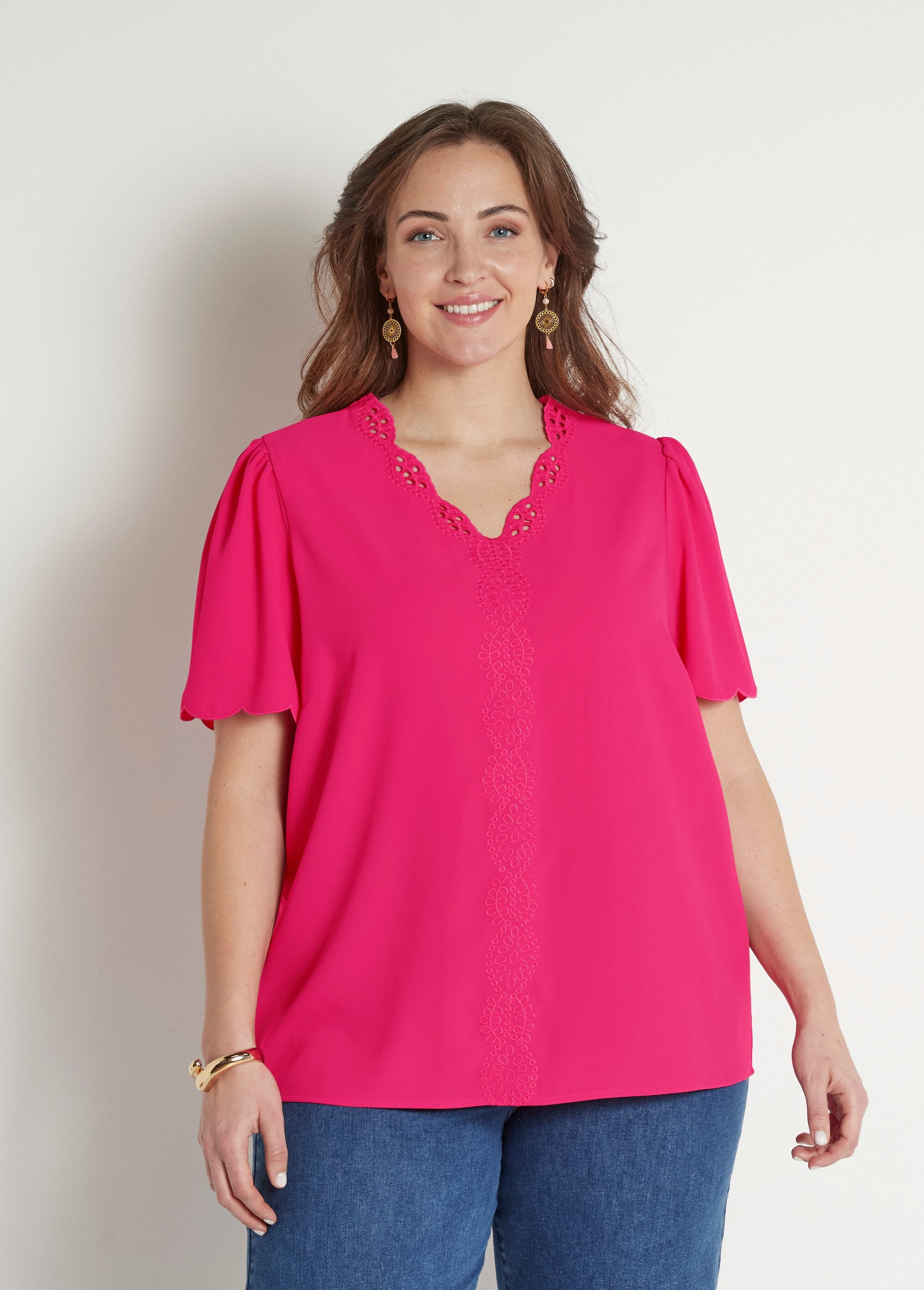 Tunica_lunga_ricamata_con_maniche_corte_tinta_unita_Fuchsia_FA1_curvy