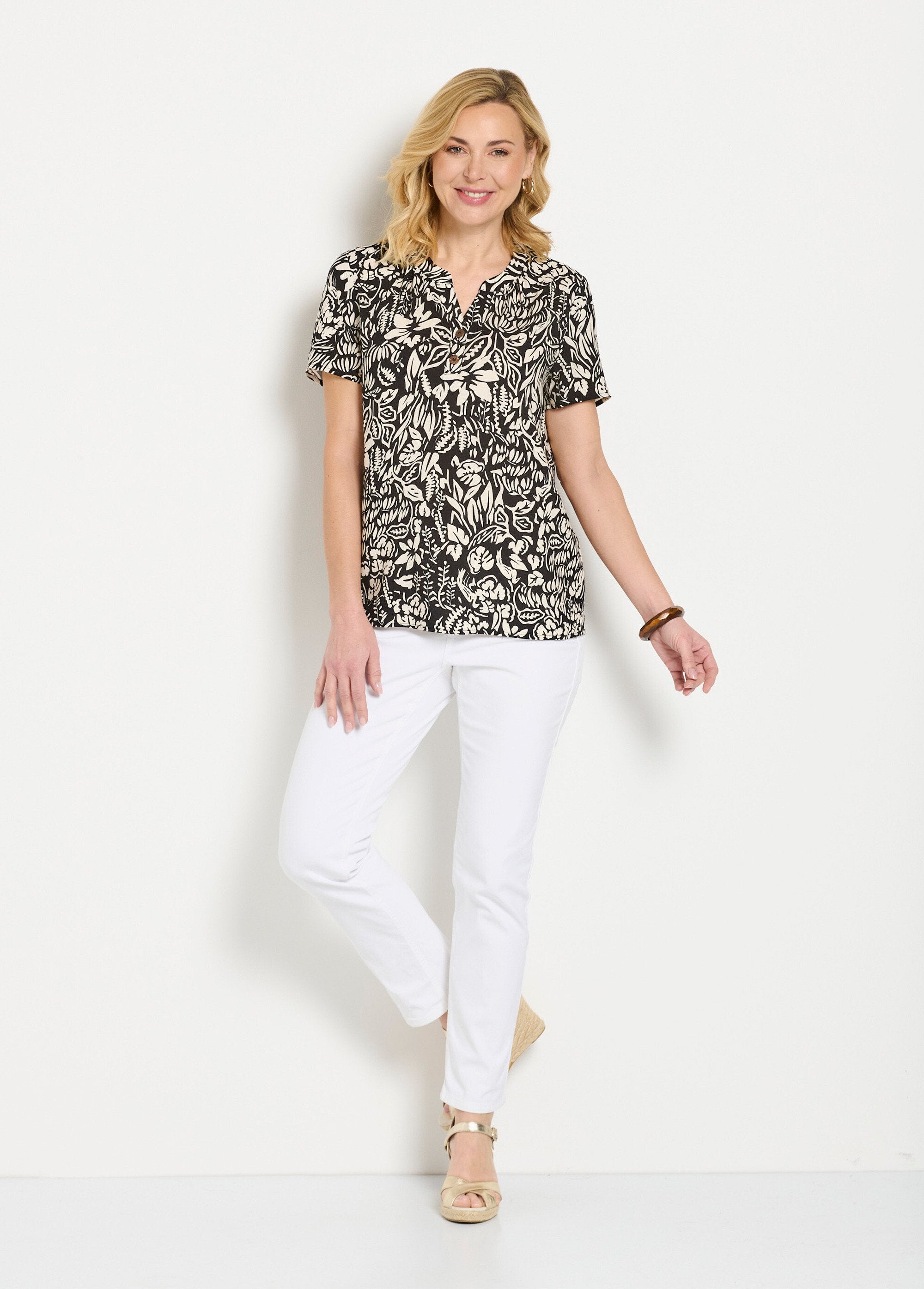 Tunica_lunga_svasata_floreale_o_semplice_Noir_et_ecru_SF1_slim