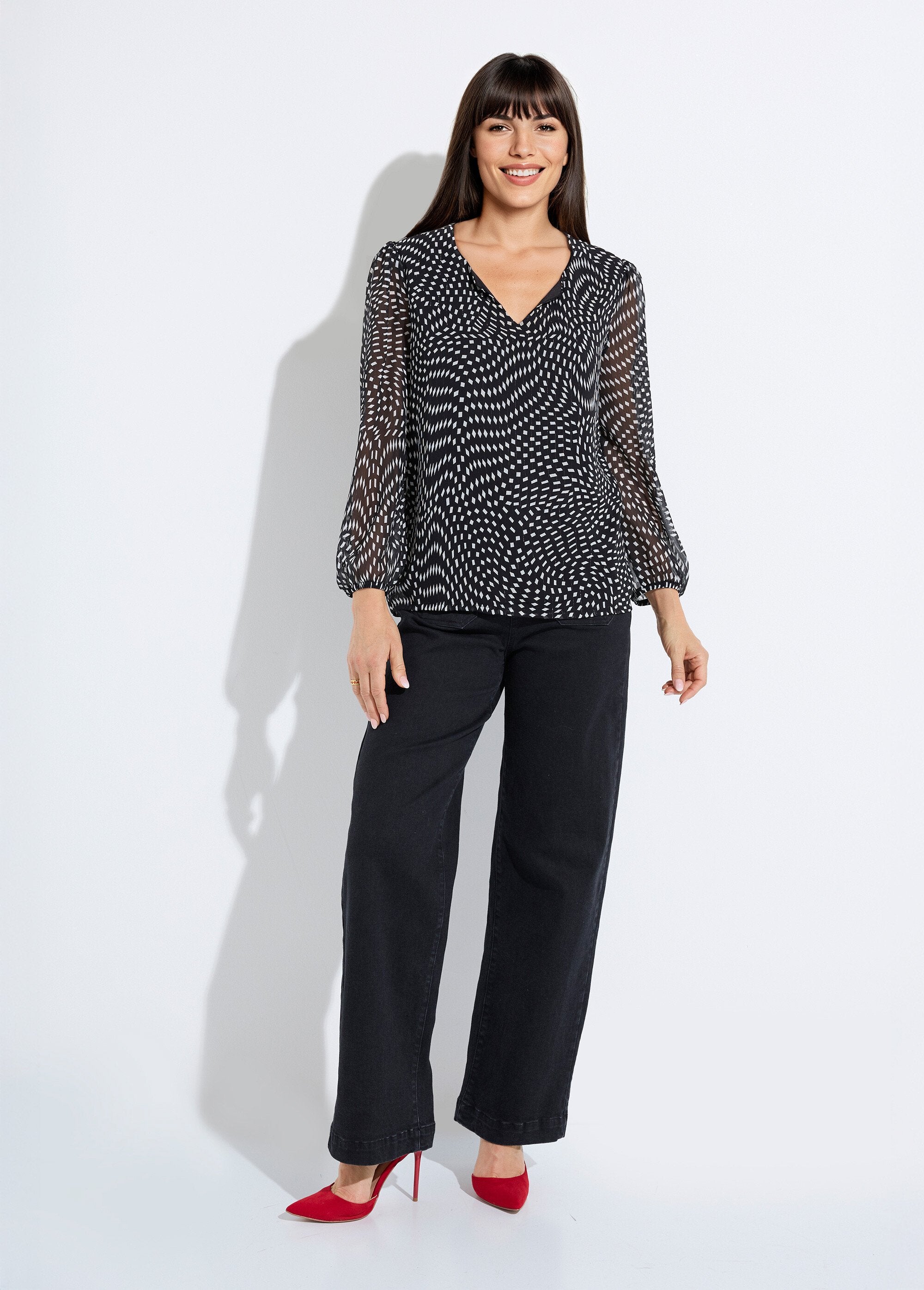 Tunica_grafica_in_voile_a_maniche_lunghe_Noir_et_blanc_SF1_slim