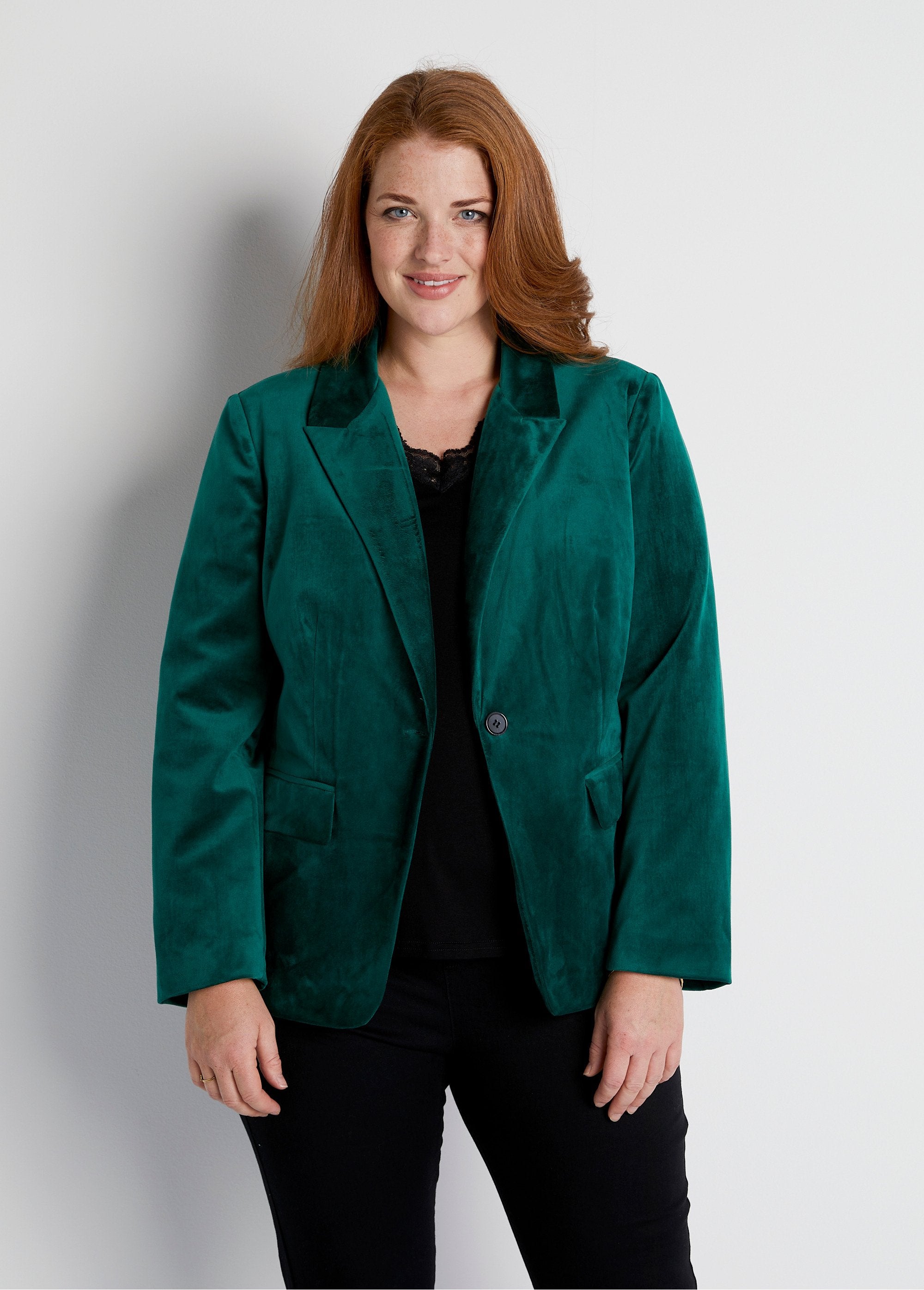 Giacca_blazer_dritta_in_velluto_tinta_unita_con_collo_sartoriale_Verde_FA1_curvy