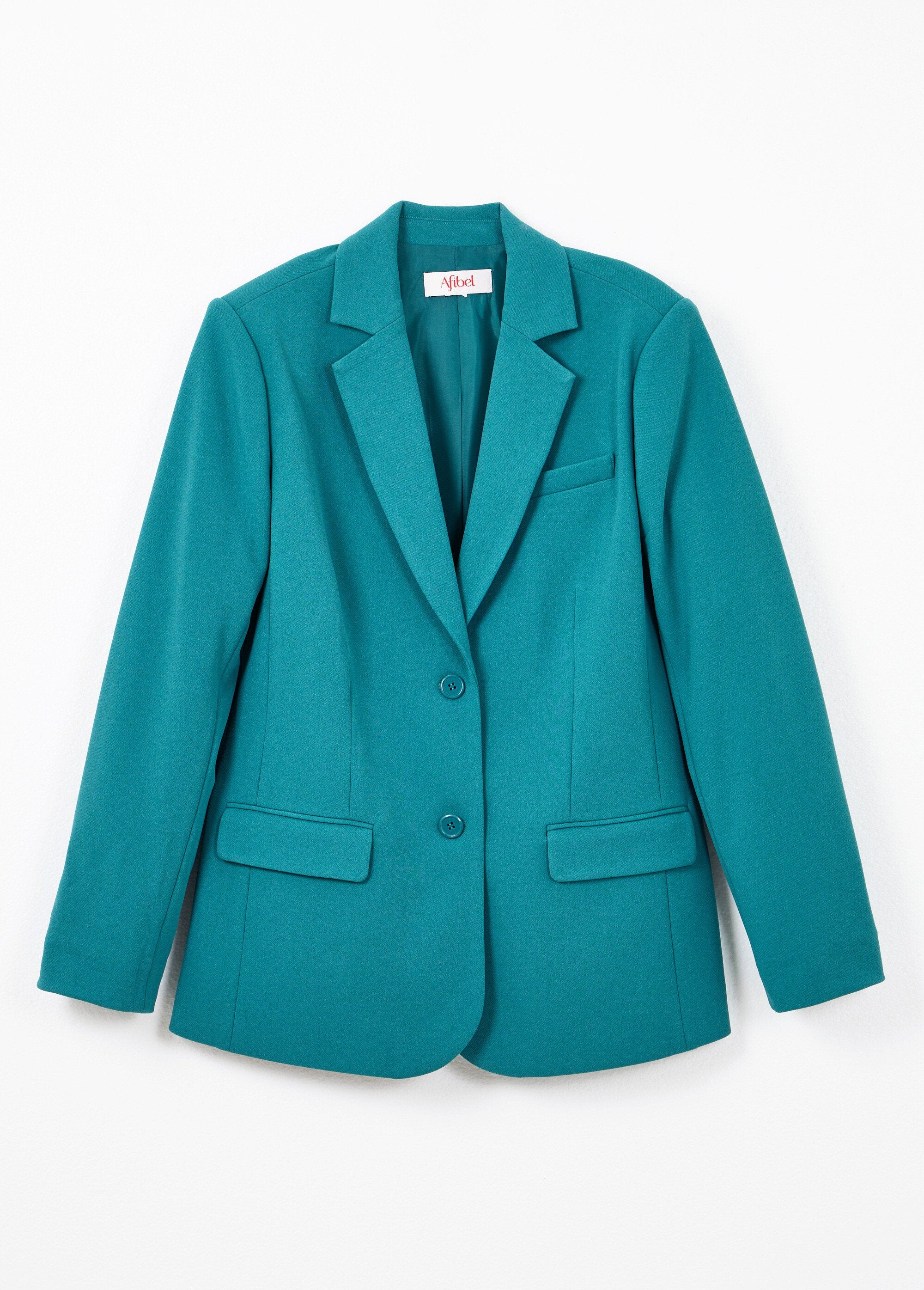 Giacca_blazer_liscia_dal_taglio_dritto_con_collo_sartoriale_Vert_AP1_slim