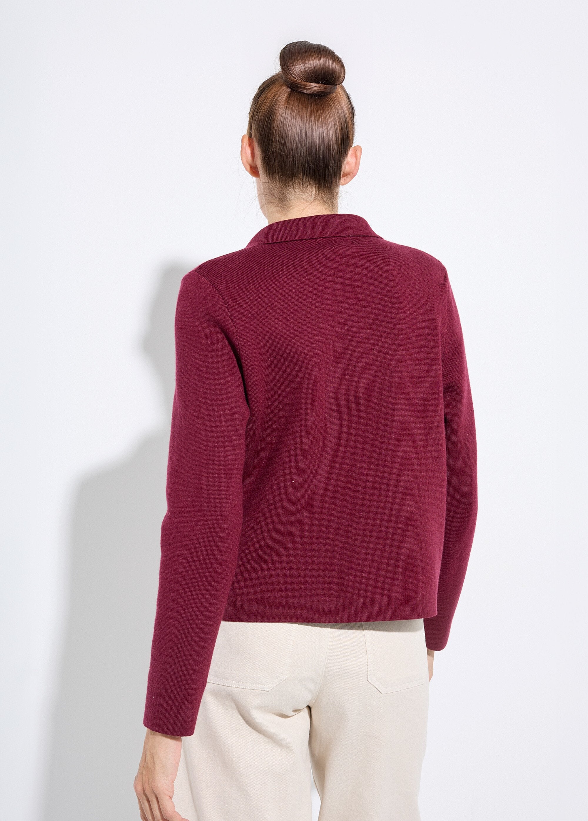 Giacca_corta_in_jacquard_tinta_unita_con_collo_sartoriale_Bordeaux_DO1_slim