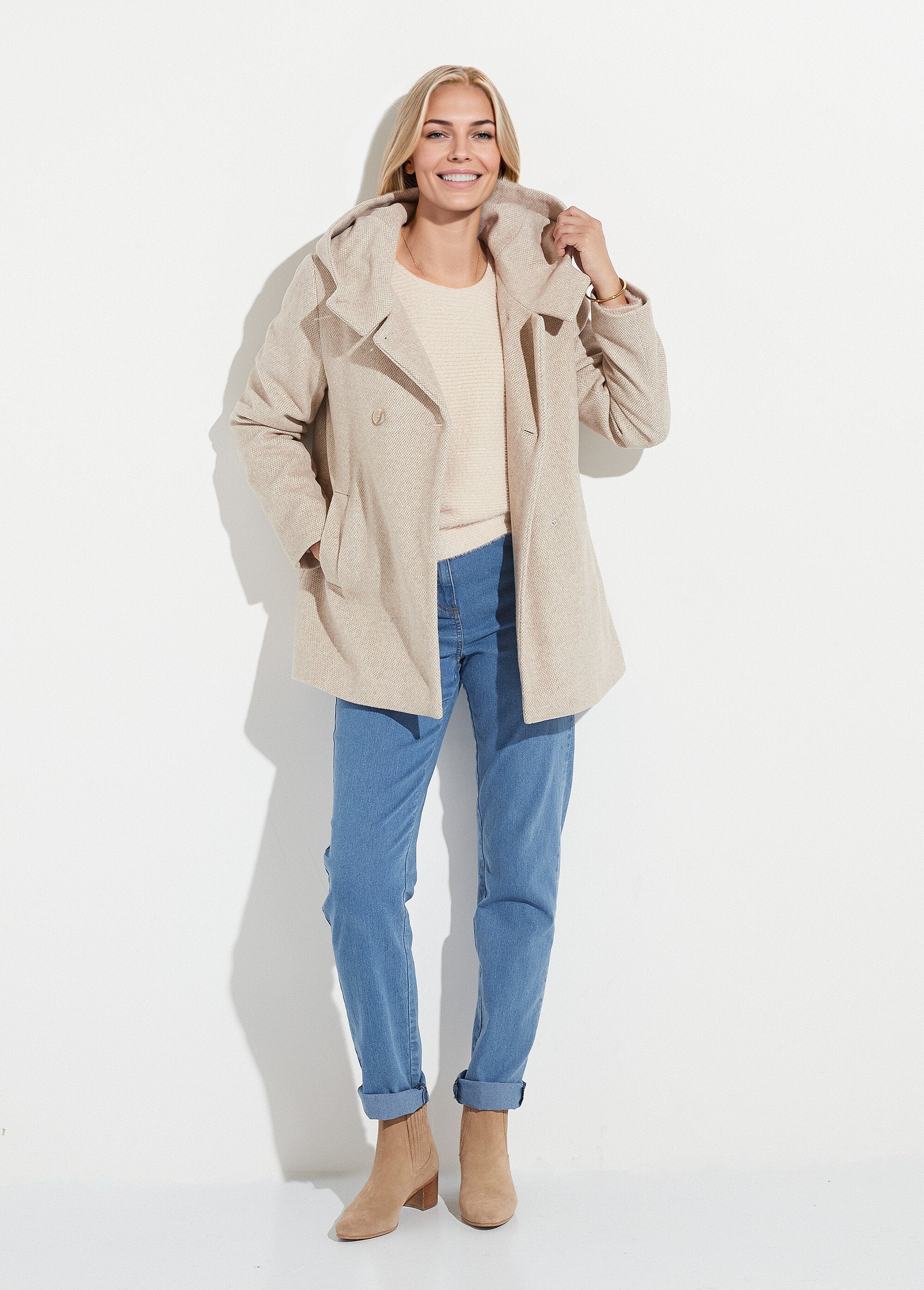 Giacca_doppiopetto_in_lana_tweed_con_cappuccio_Beige_SF1_slim