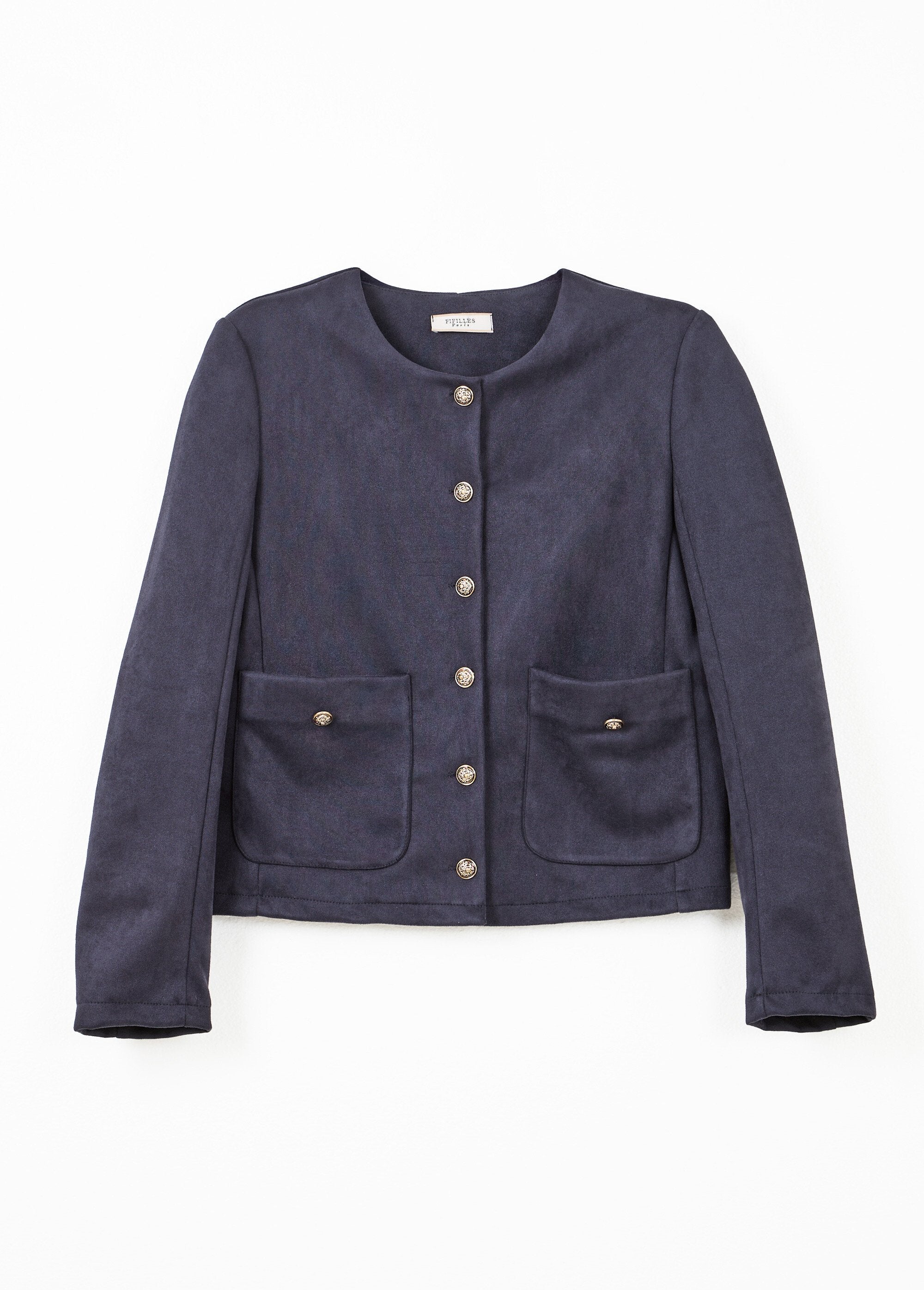 Giacca_corta_senza_colletto_Navy_button-down_Marine_AP1_slim