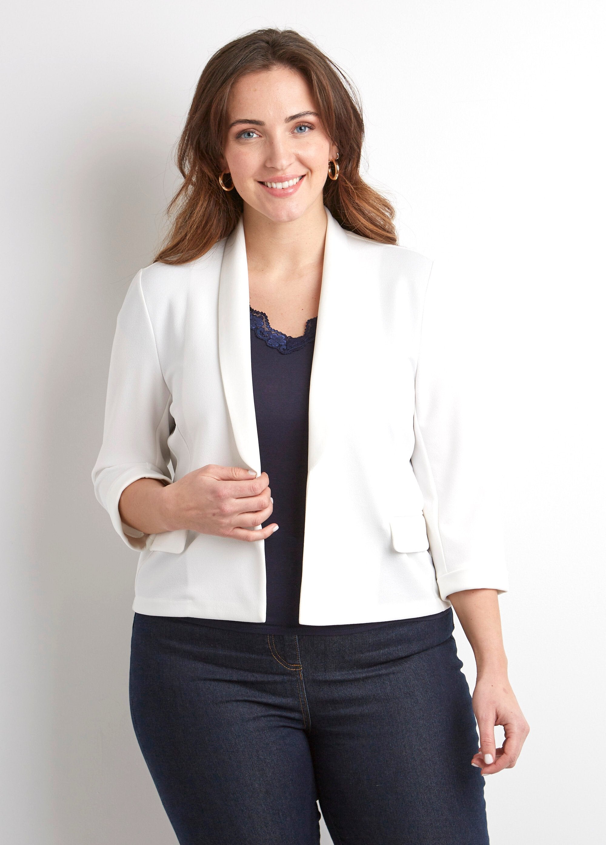 Giacca_corta_smocking_tinta_unita_con_maniche_a_3/4_Blanc_FA1_curvy