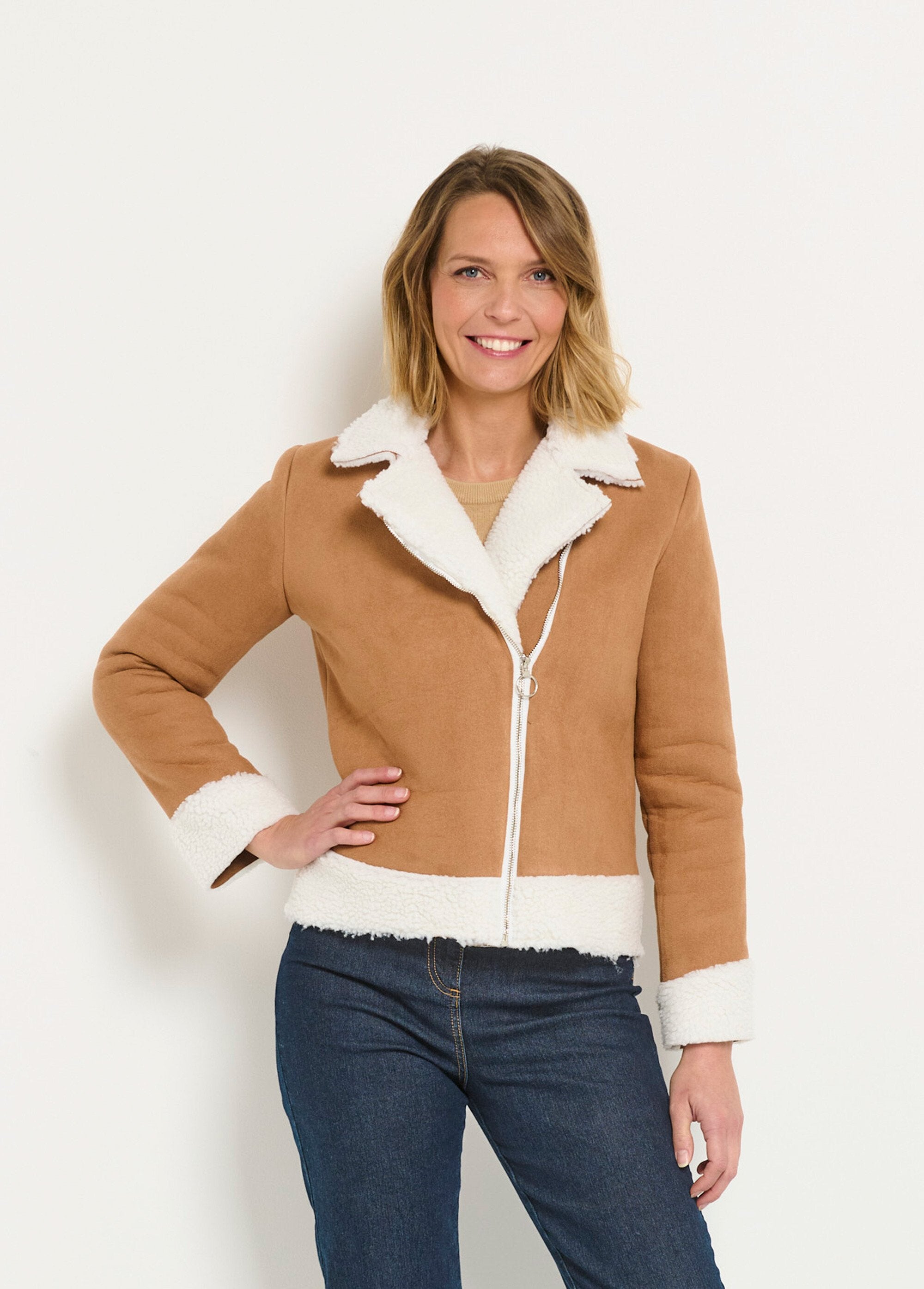 Giacca_stile_aviatore_con_zip_Marron_FA1_slim