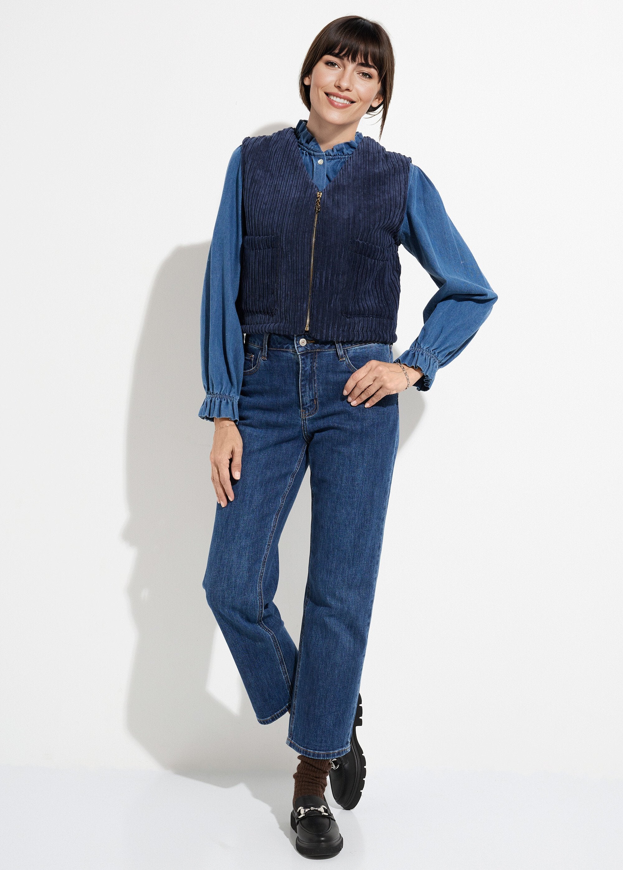 Giacca_senza_maniche_in_velluto_con_scollo_a_V_e_zip_Marine_SF1_slim