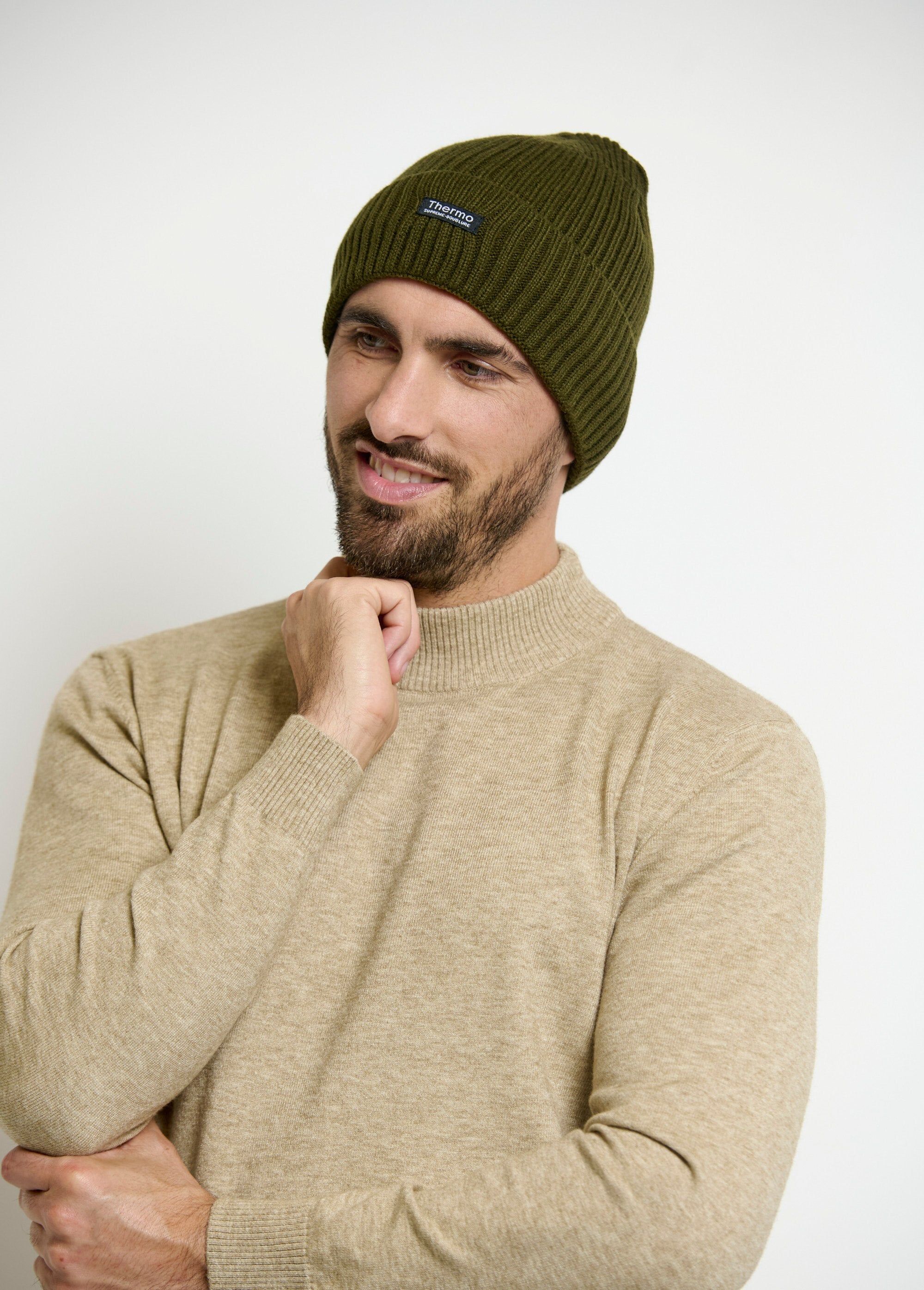 Cappello_in_maglia_foderato_in_pile_con_risvolto_Kaki_FA1_slim