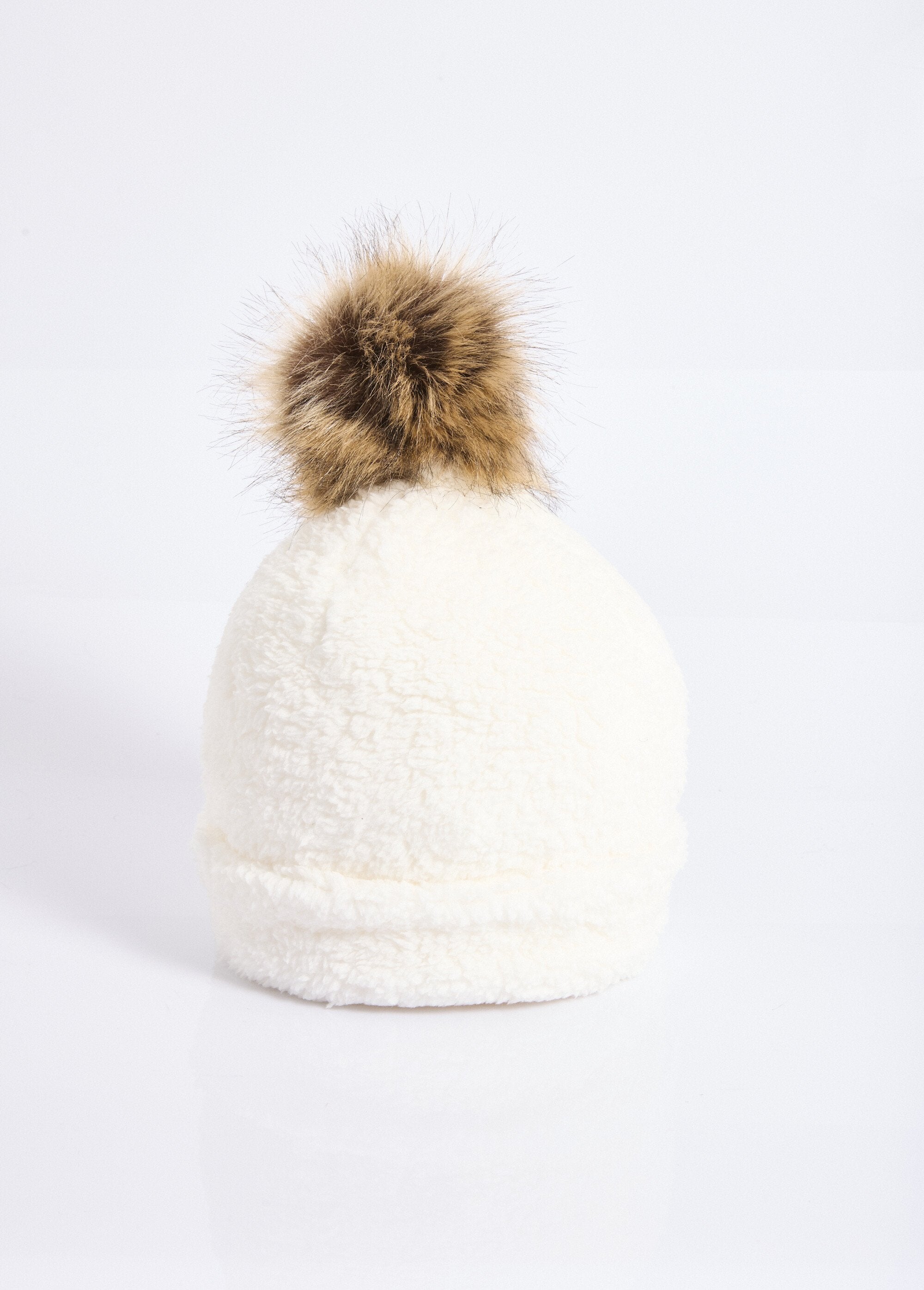 Bonnet_polaire_uni_façon_sherpa_+_pompon_Blanc_FA1_slim