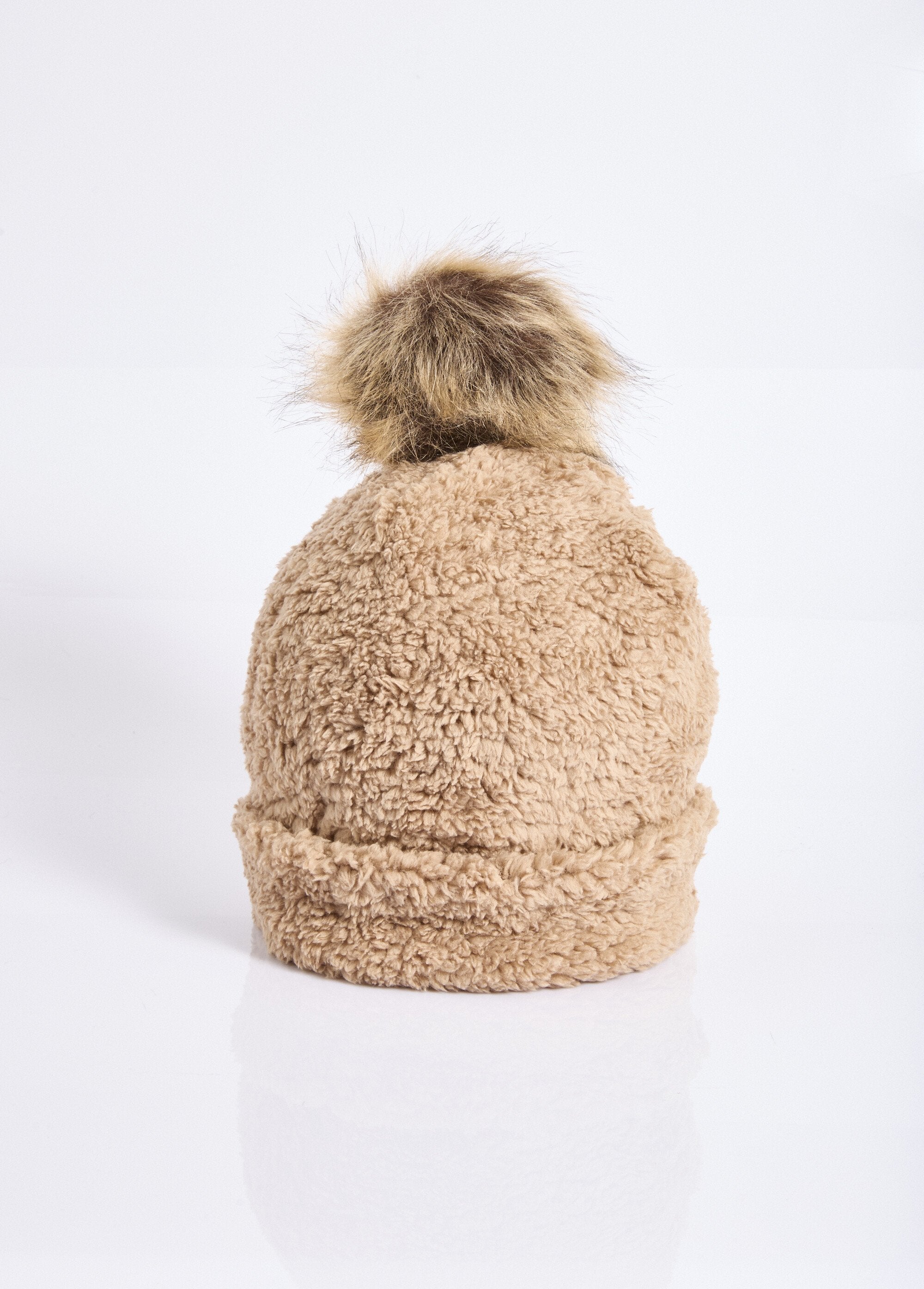 Bonnet_polaire_uni_façon_sherpa_+_pompon_Taupe_FA1_slim