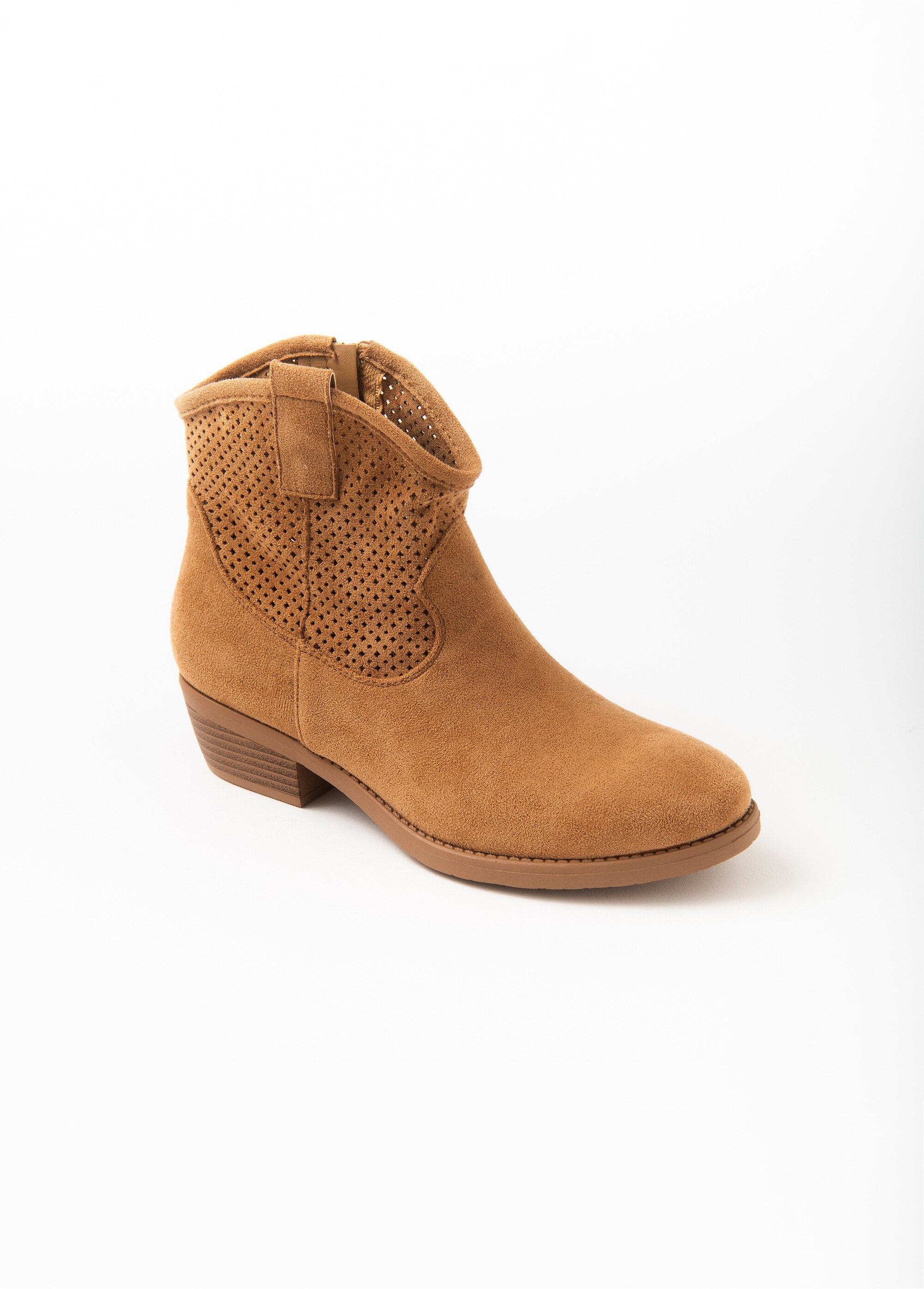 Boots_western_zippées_matière_perforée_Camel__FA1_slim