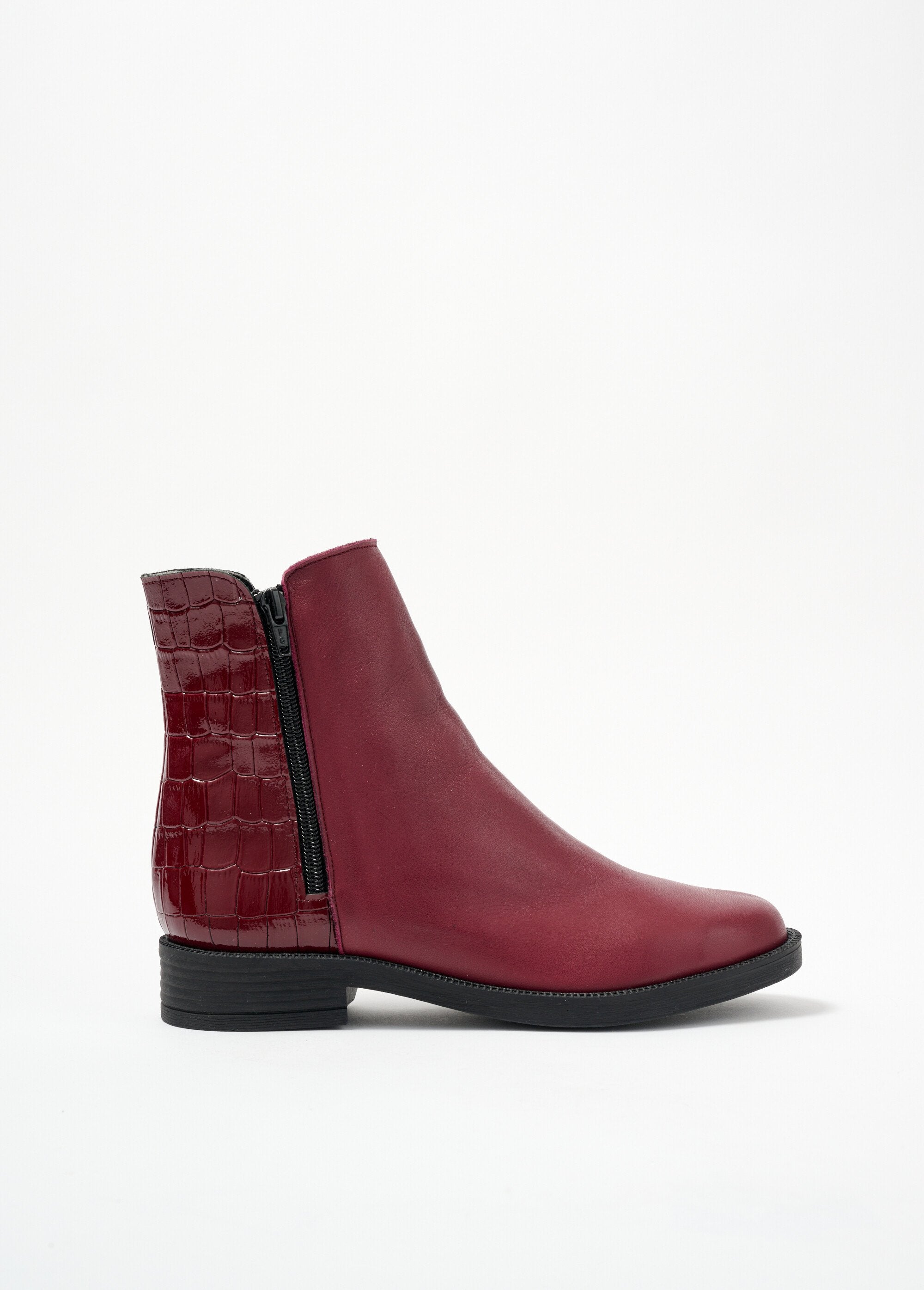 Boots_zippées_cuir_largeur_confort_effet_croco_Bordeaux_DR1_slim