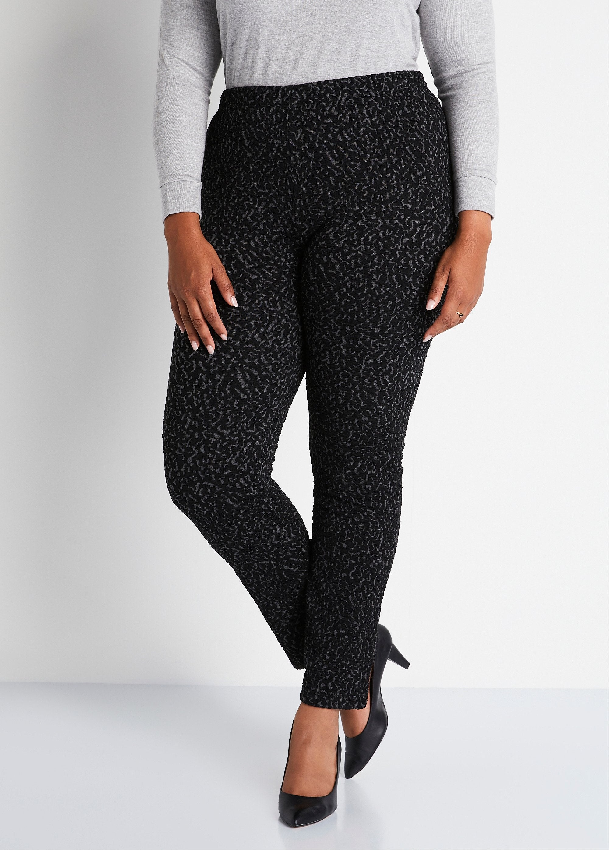Leggings_elasticizzati_in_vita,_tinta_unita_o_bicolore_Grigio_e_nero_FA1_curvy