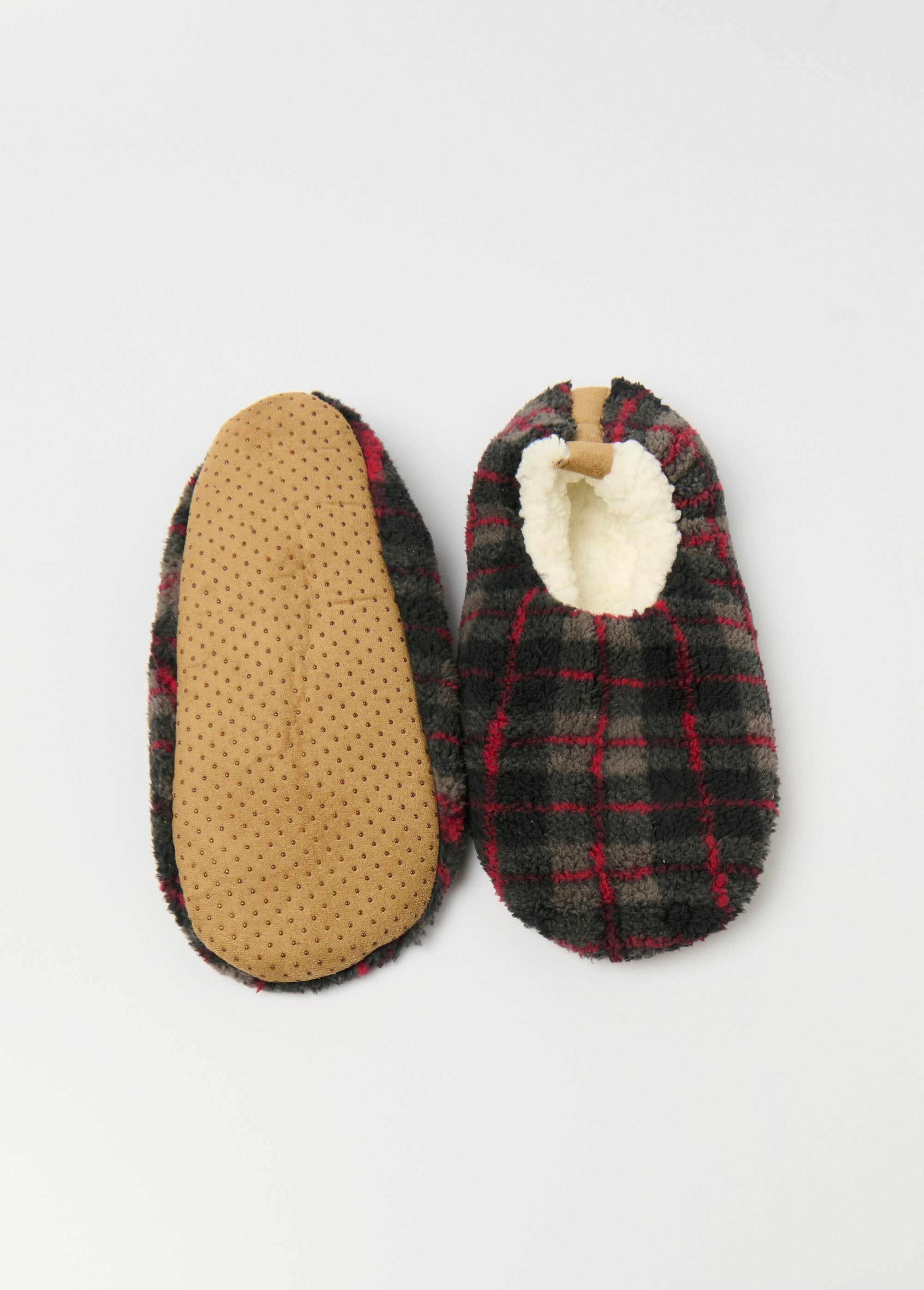 Chaussons_fourrés_chauds_antidérapants_Carreaux_rouge_UN1_slim