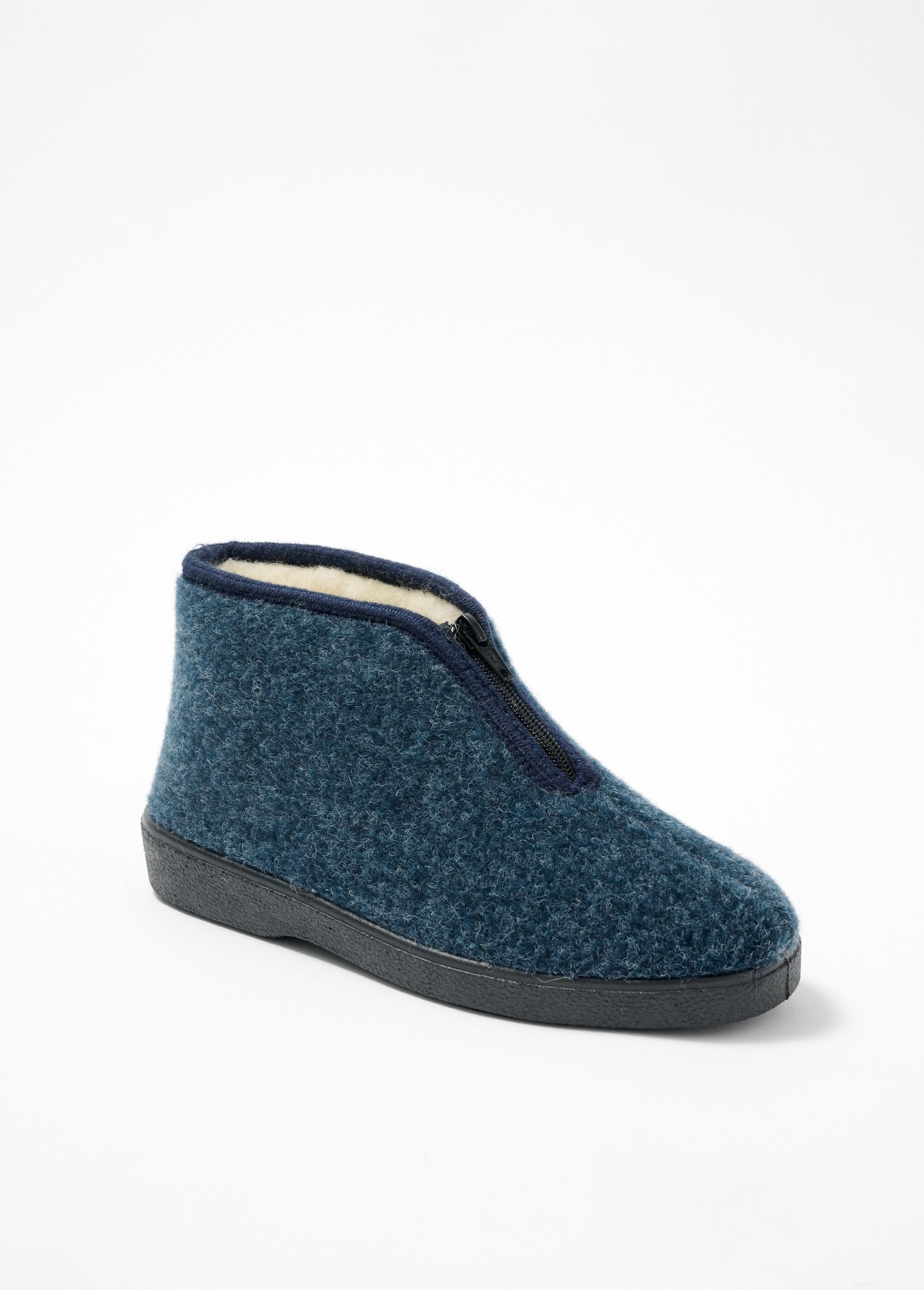 Chaussons_montants_zippés_fourrés_largeur_confort_Bleu_jean_FA1_slim