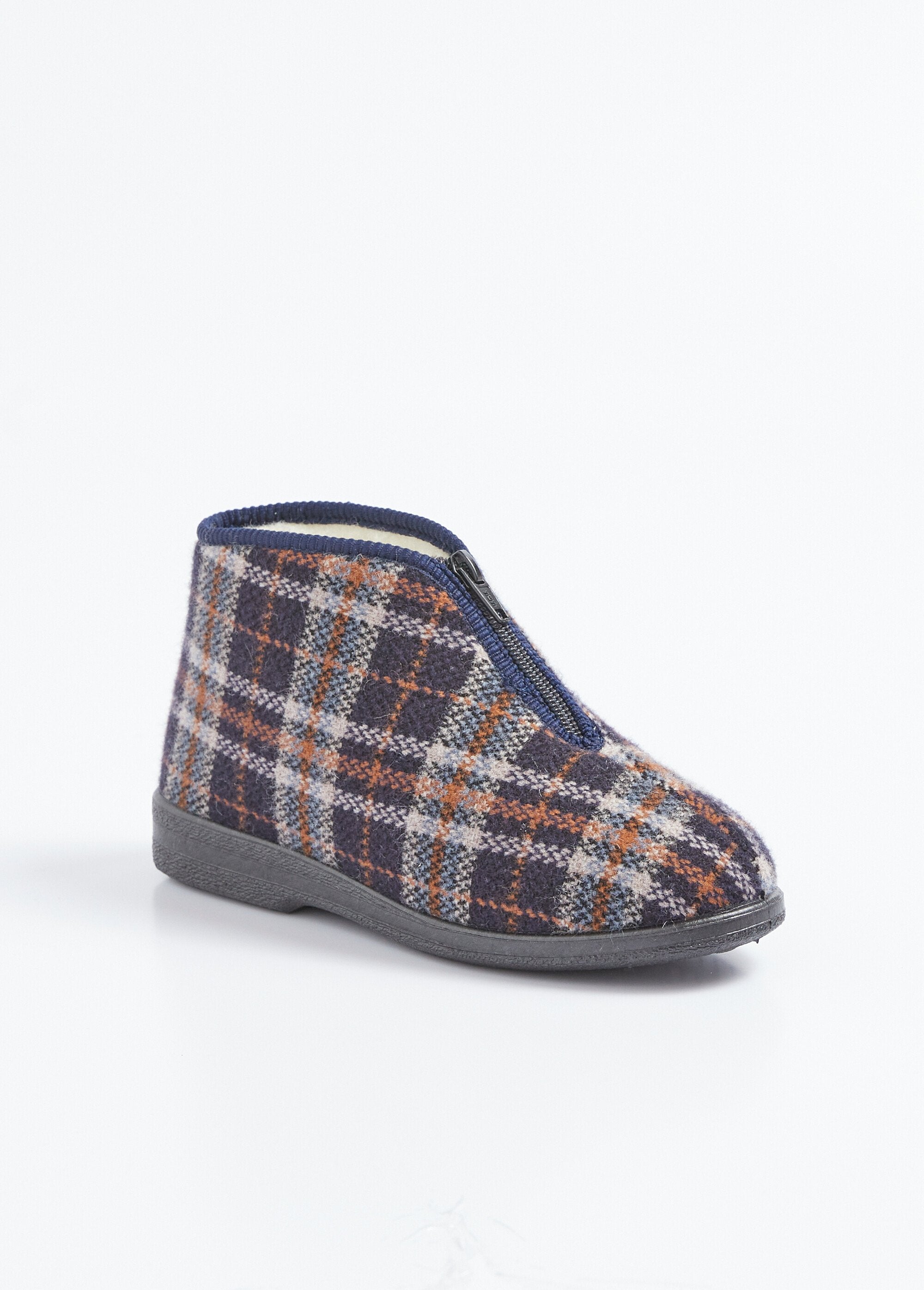 Pantofole_con_zip_di_larghezza_comfort_in_tartan_con_fodera_Marine_FA1_slim