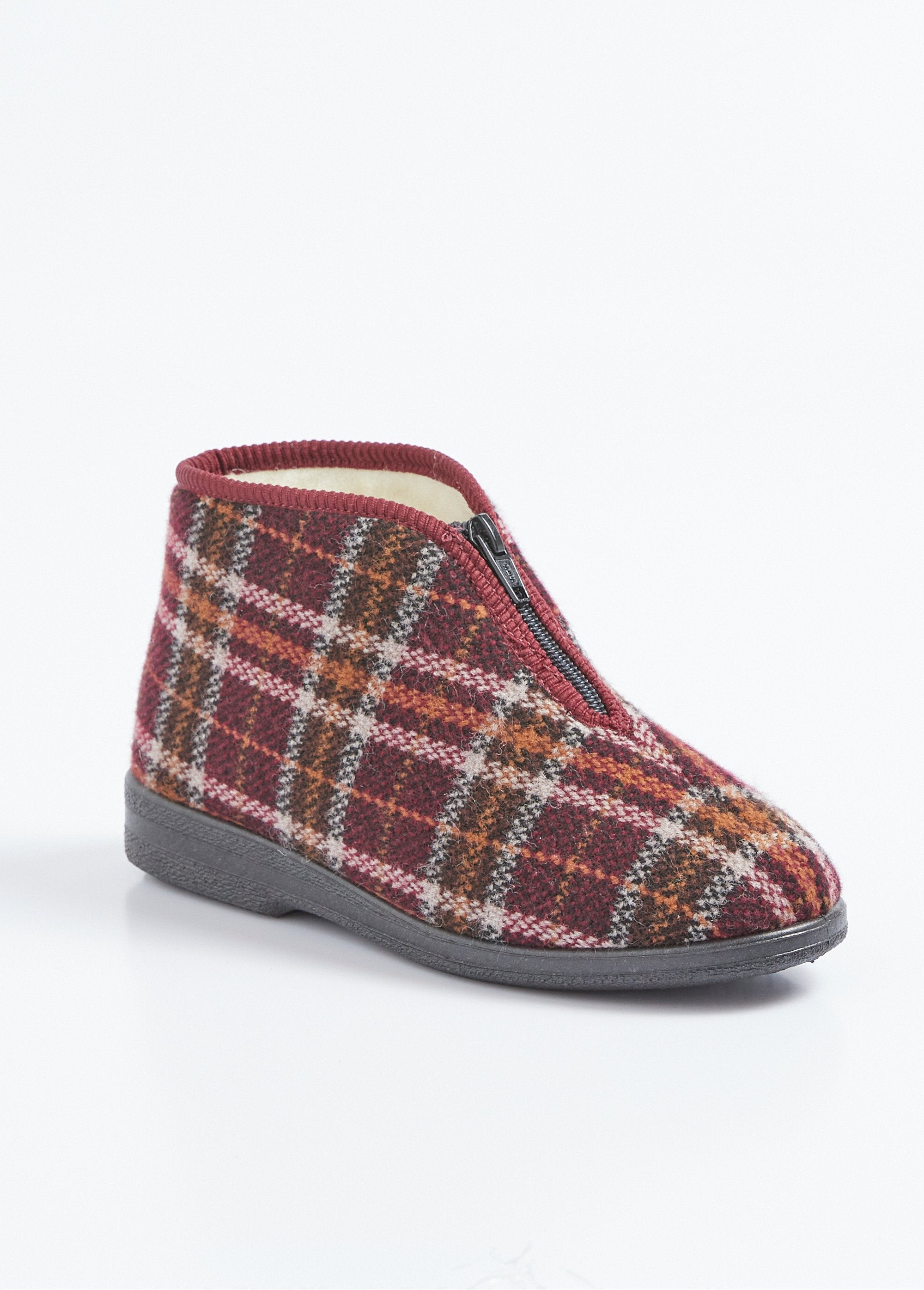 Pantofole_con_zip_di_larghezza_comfort_in_tartan_con_fodera_Bordeaux_FA1_slim