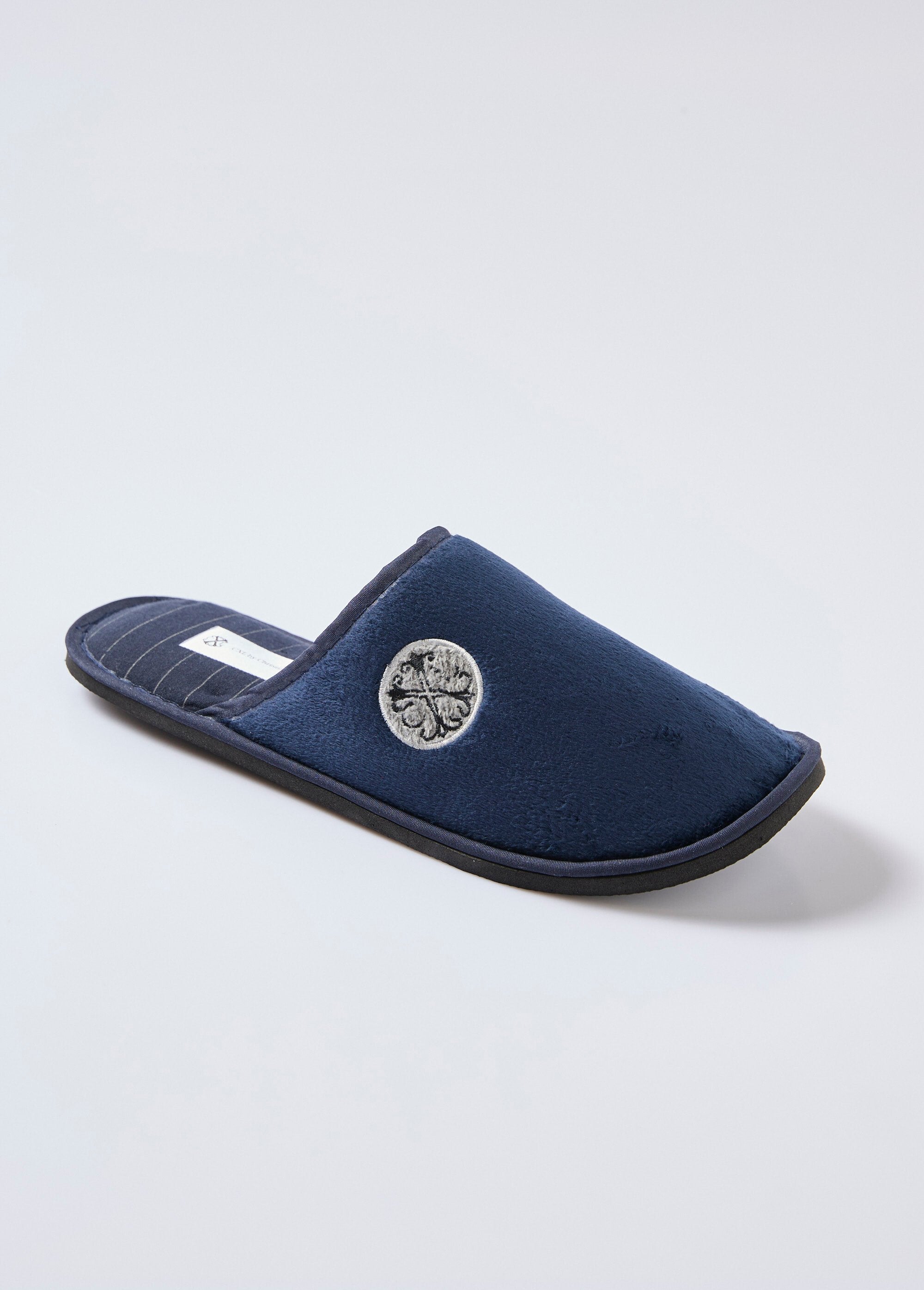 Chaussons_mules_logo_brodé_Bleu_FA1_slim